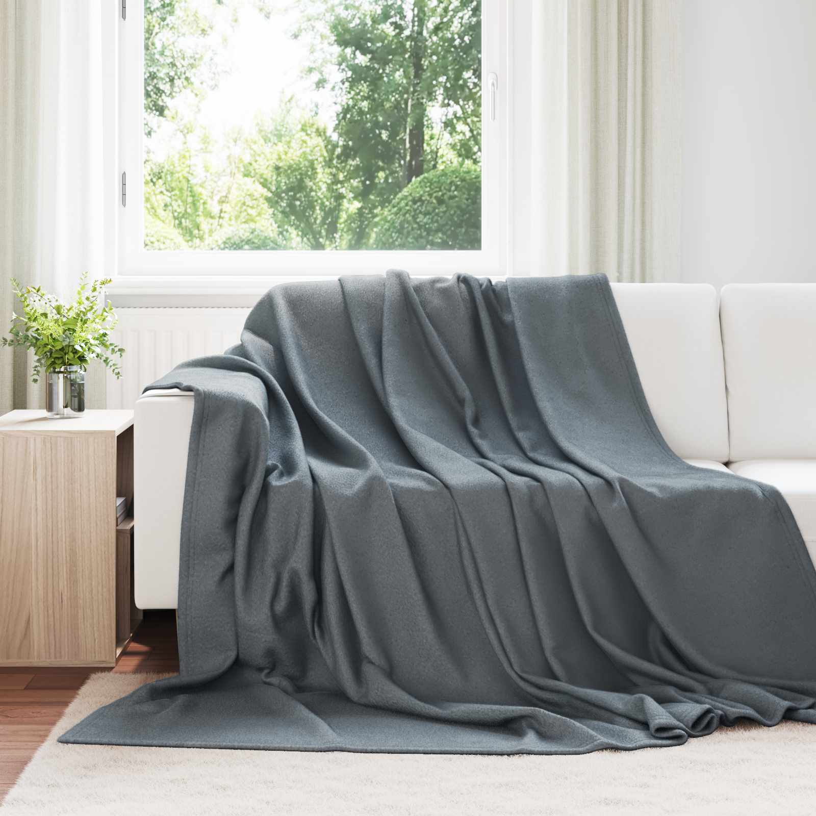 vidaXL Gooi Deken Beige 170 x 130 cm Fleece