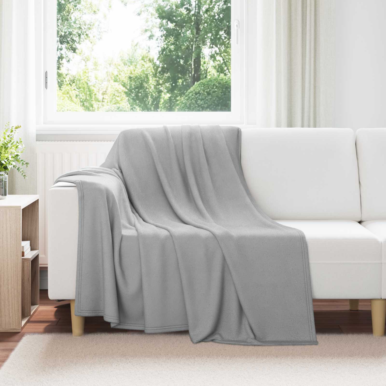vidaXL Gooi Deken Beige 170 x 130 cm Fleece