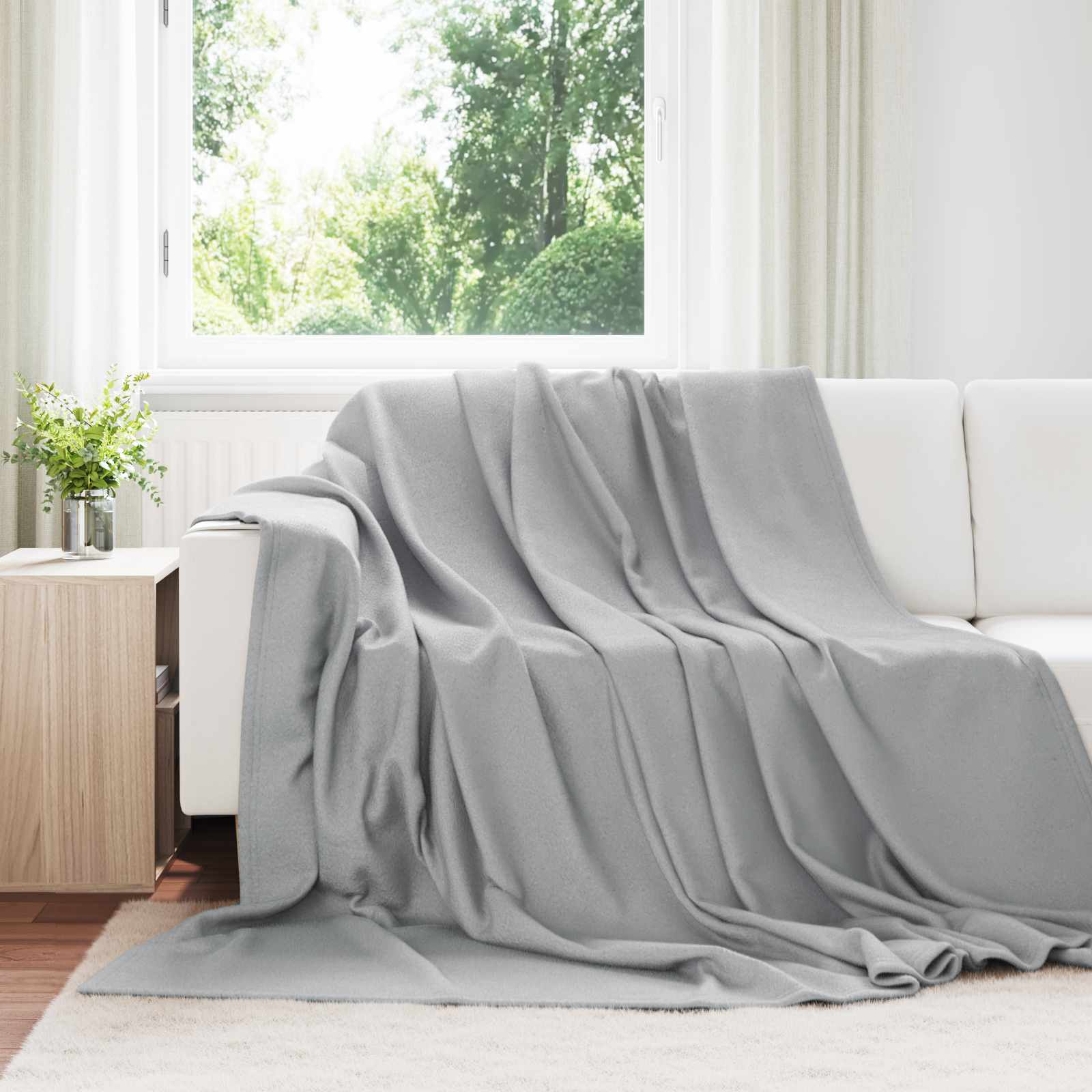 vidaXL Gooi Deken Beige 170 x 130 cm Fleece