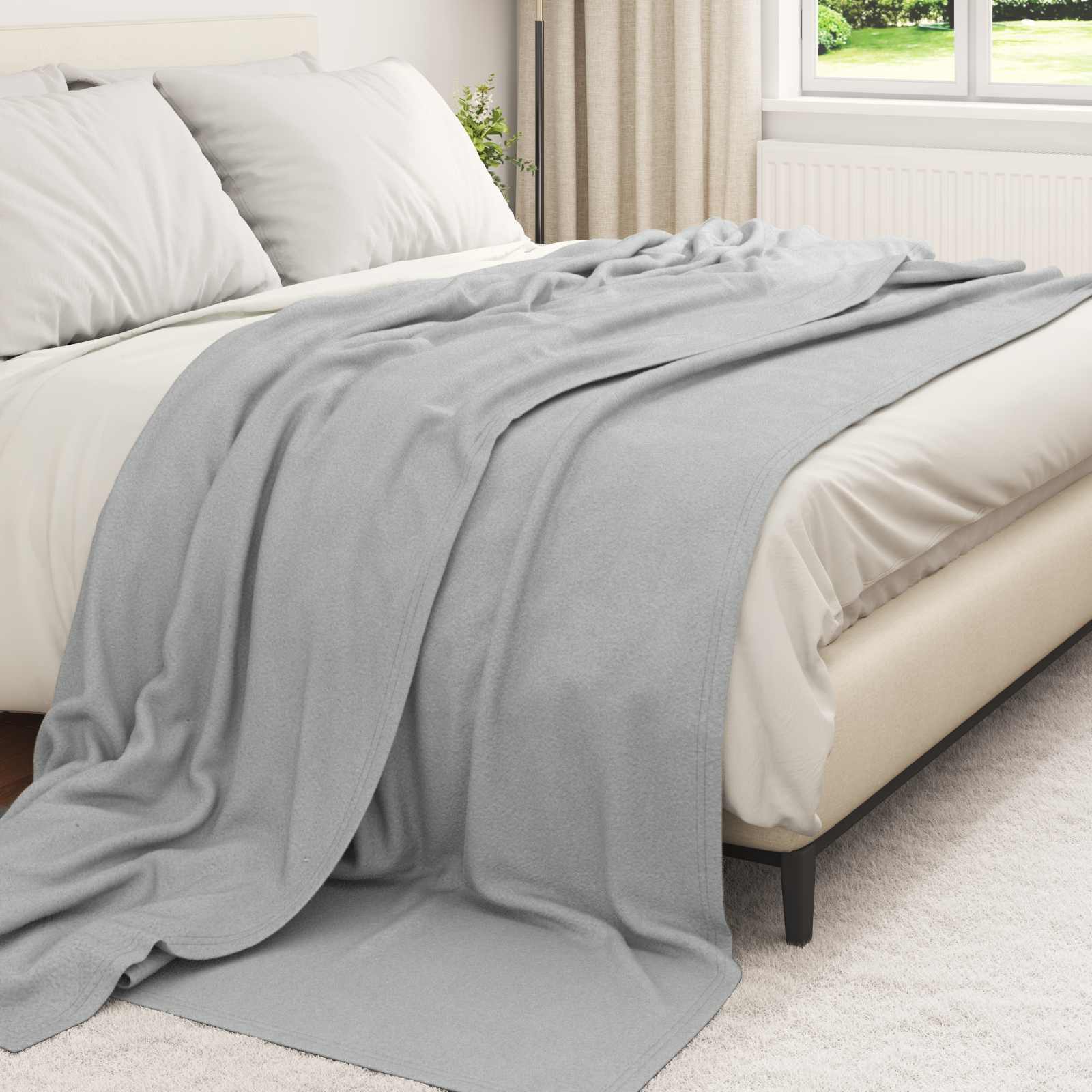 vidaXL Gooi Deken Beige 170 x 130 cm Fleece