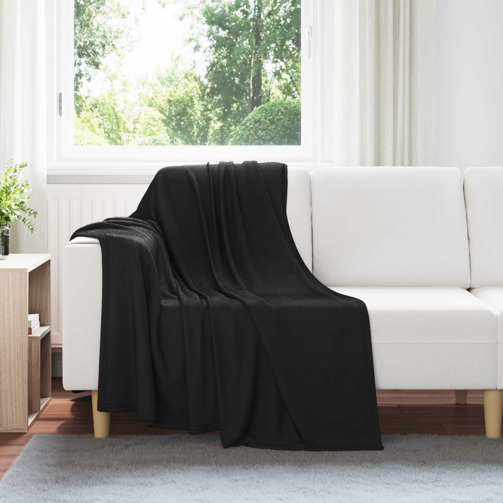vidaXL Gooi Deken Beige 170 x 130 cm Fleece