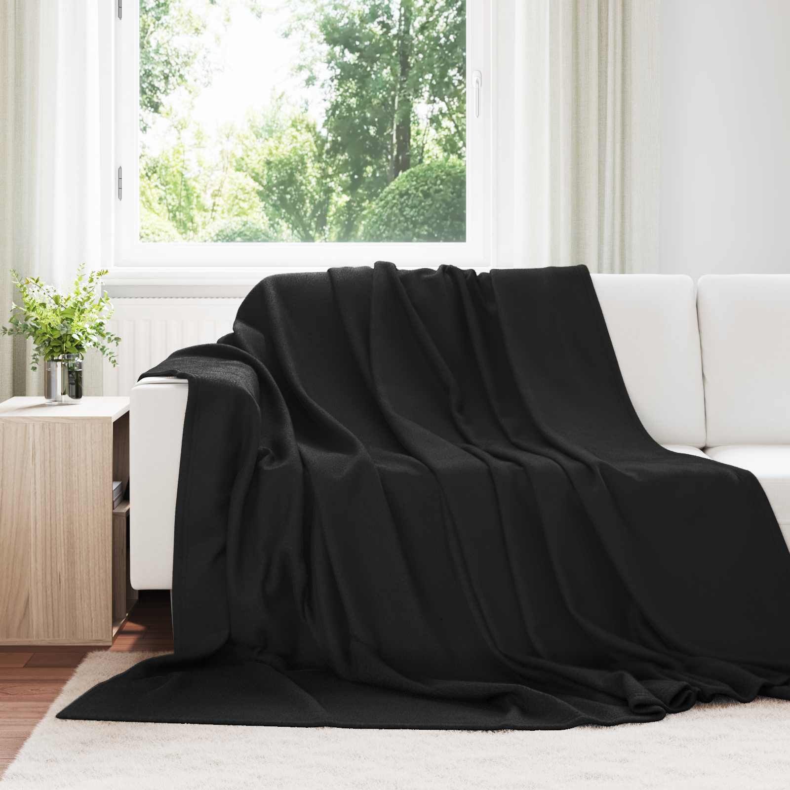 vidaXL Gooi Deken Beige 170 x 130 cm Fleece