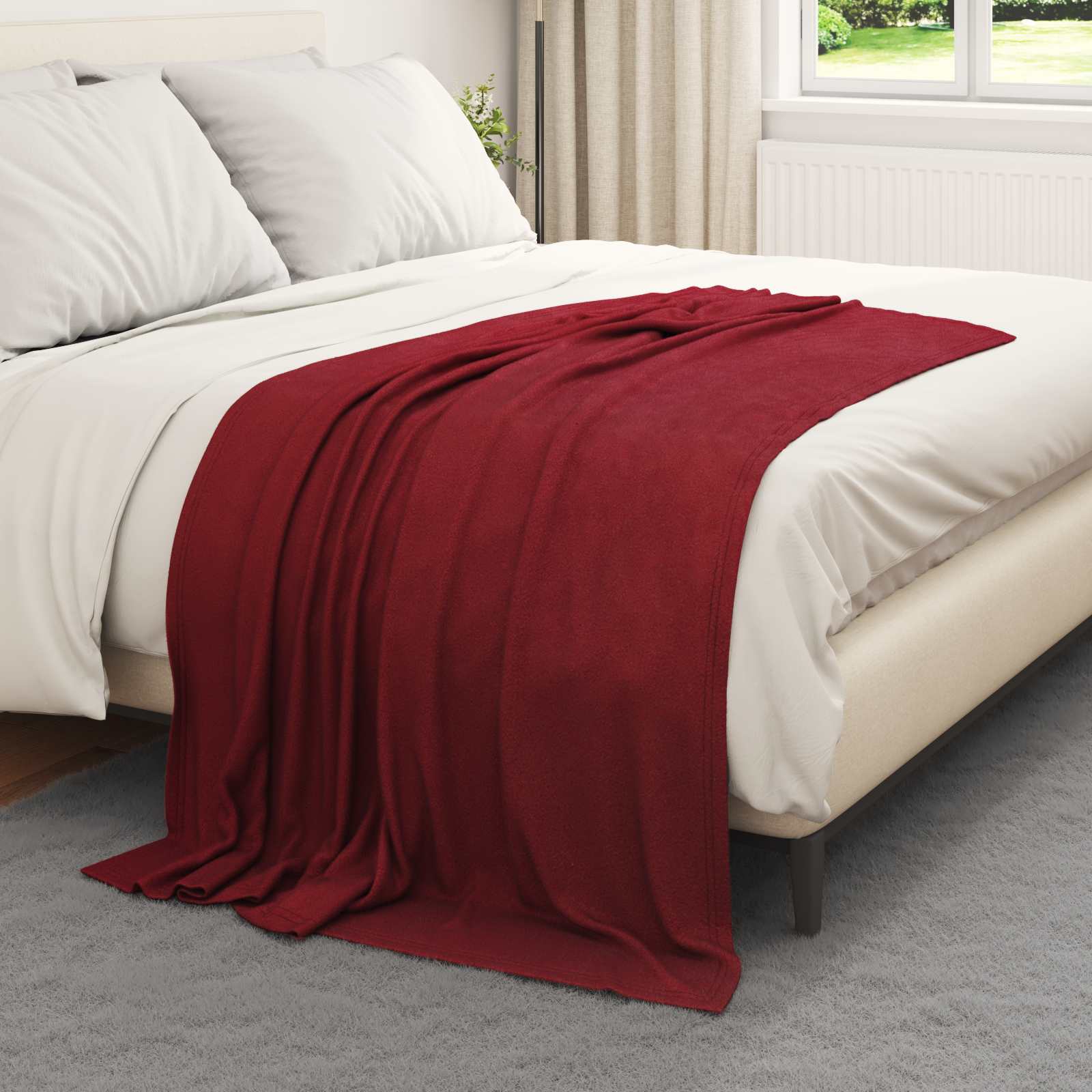 vidaXL Gooi Deken Beige 170 x 130 cm Fleece