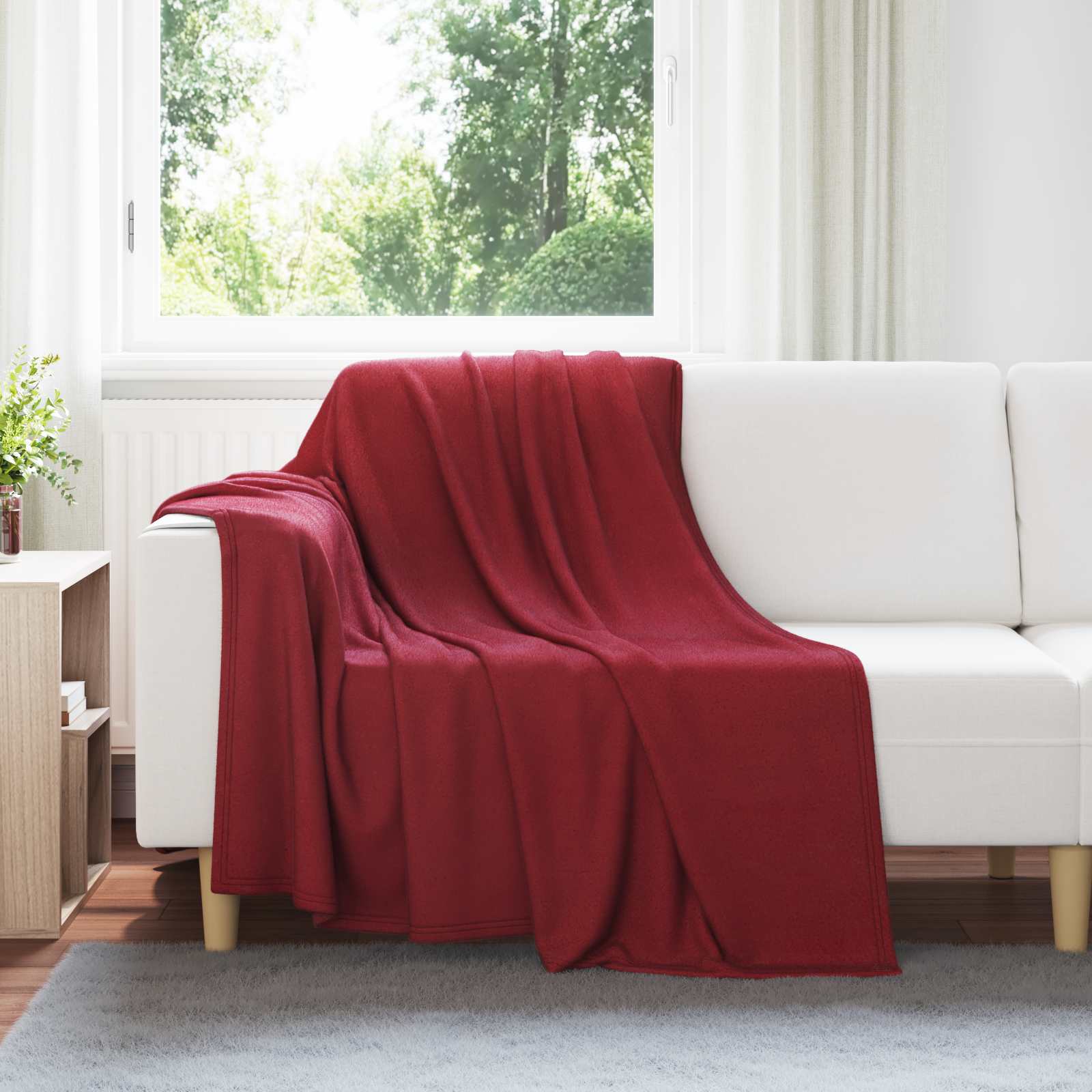 vidaXL Gooi Deken Beige 170 x 130 cm Fleece