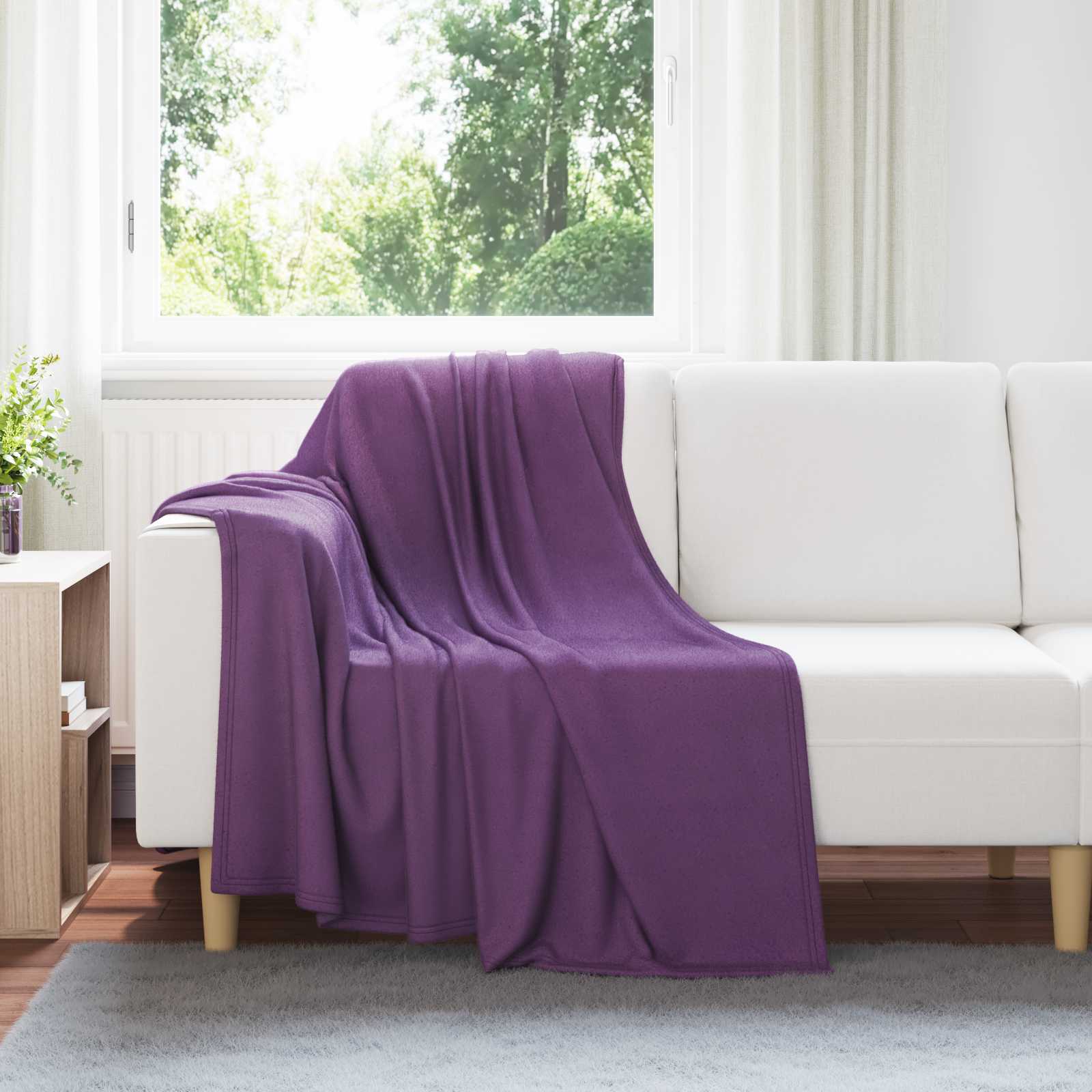 vidaXL Gooi Deken Beige 170 x 130 cm Fleece