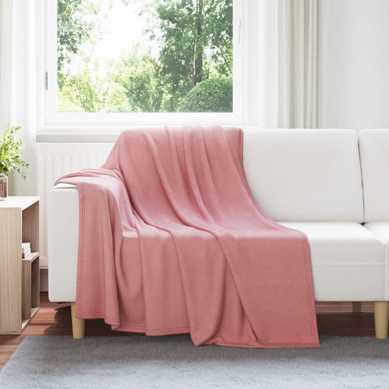 vidaXL Gooi Deken Beige 170 x 130 cm Fleece
