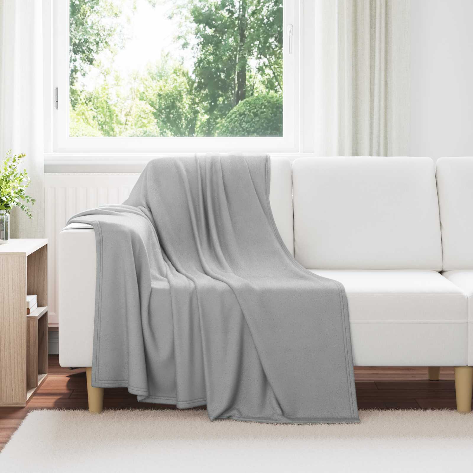 vidaXL Gooi Deken Beige 170 x 130 cm Fleece