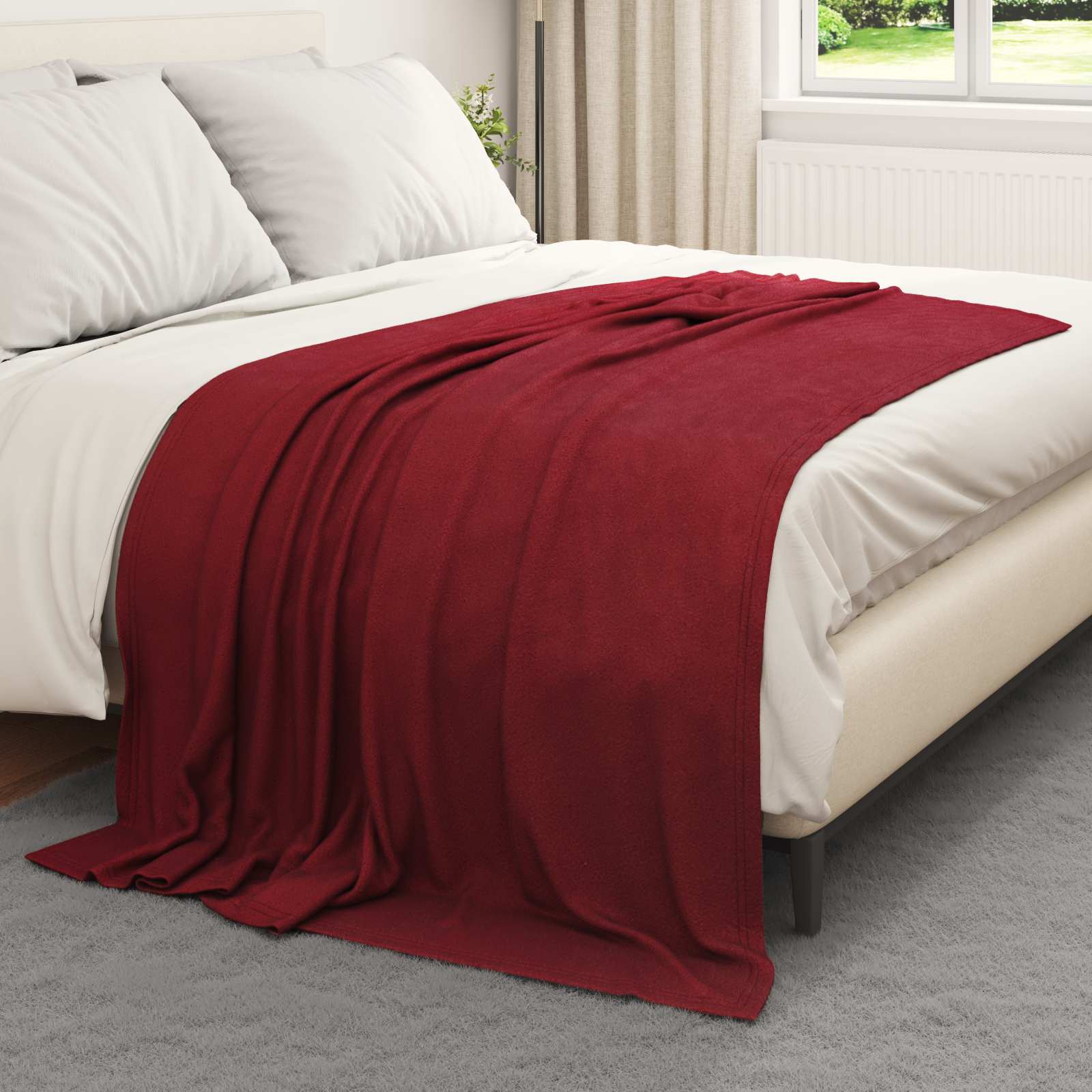vidaXL Gooi Deken Beige 170 x 130 cm Fleece