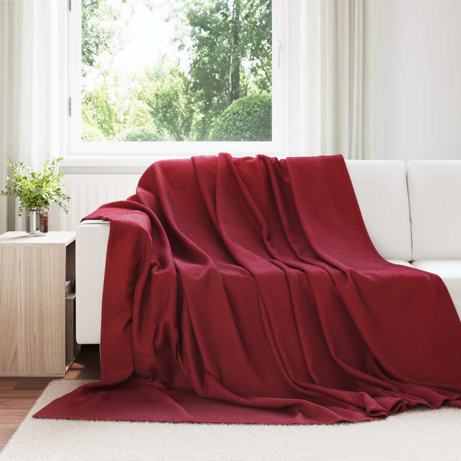 vidaXL Gooi Deken Beige 170 x 130 cm Fleece