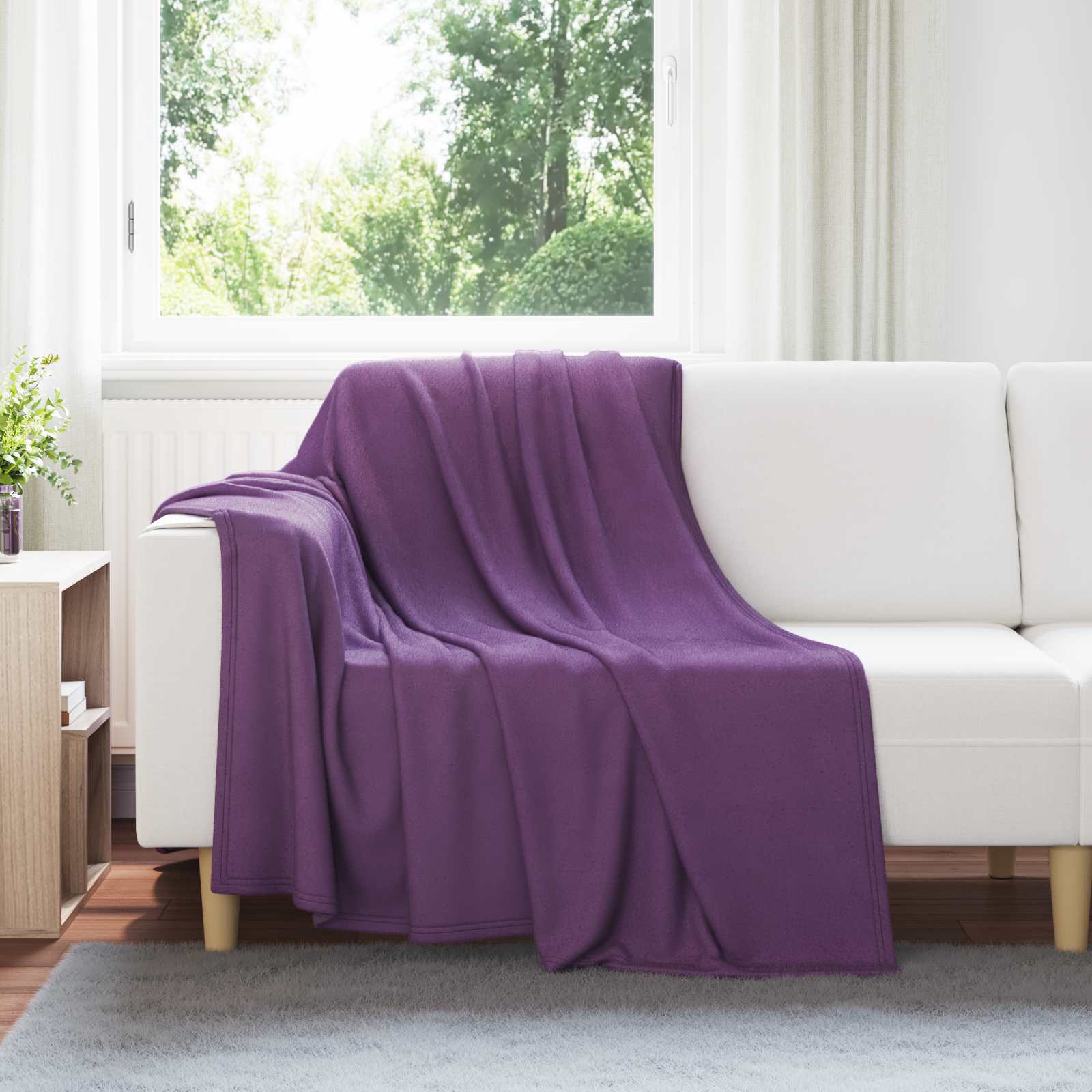 vidaXL Gooi Deken Beige 170 x 130 cm Fleece