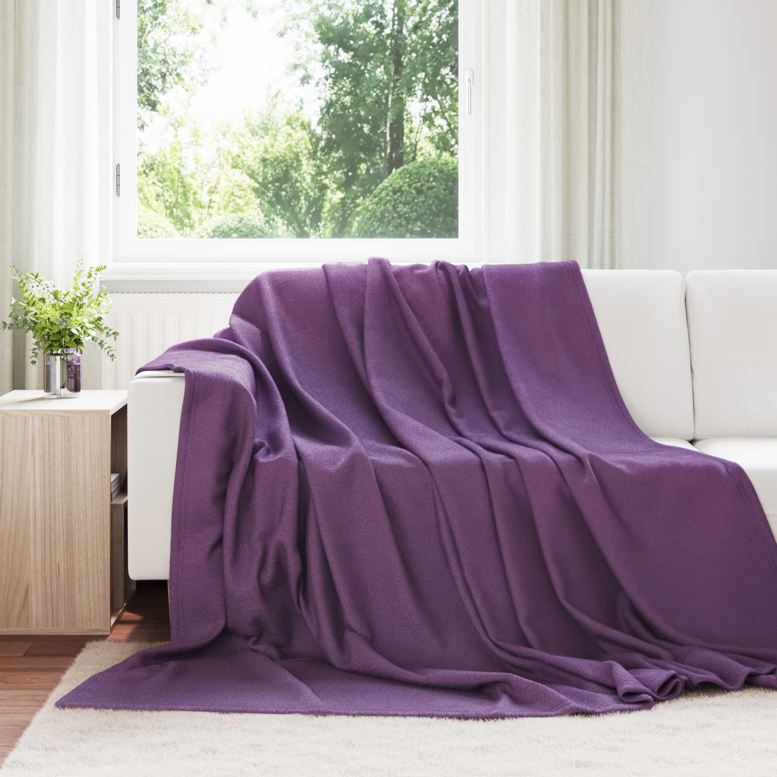 vidaXL Gooi Deken Beige 170 x 130 cm Fleece