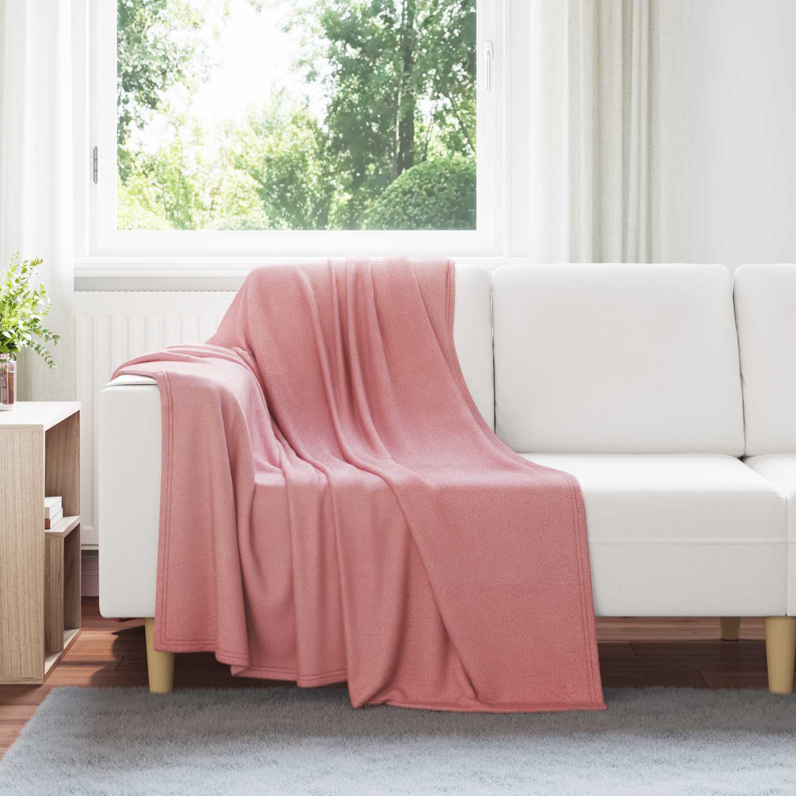 vidaXL Gooi Deken Beige 170 x 130 cm Fleece
