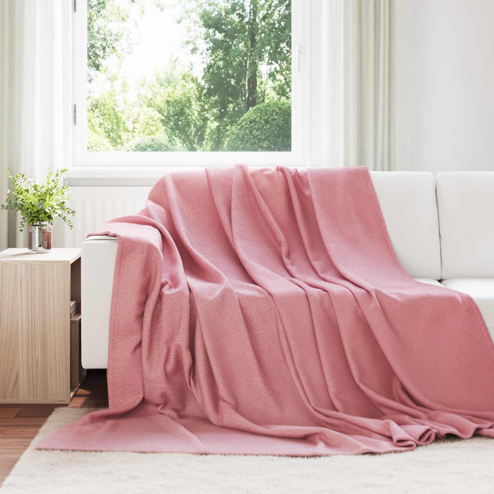 vidaXL Gooi Deken Beige 170 x 130 cm Fleece