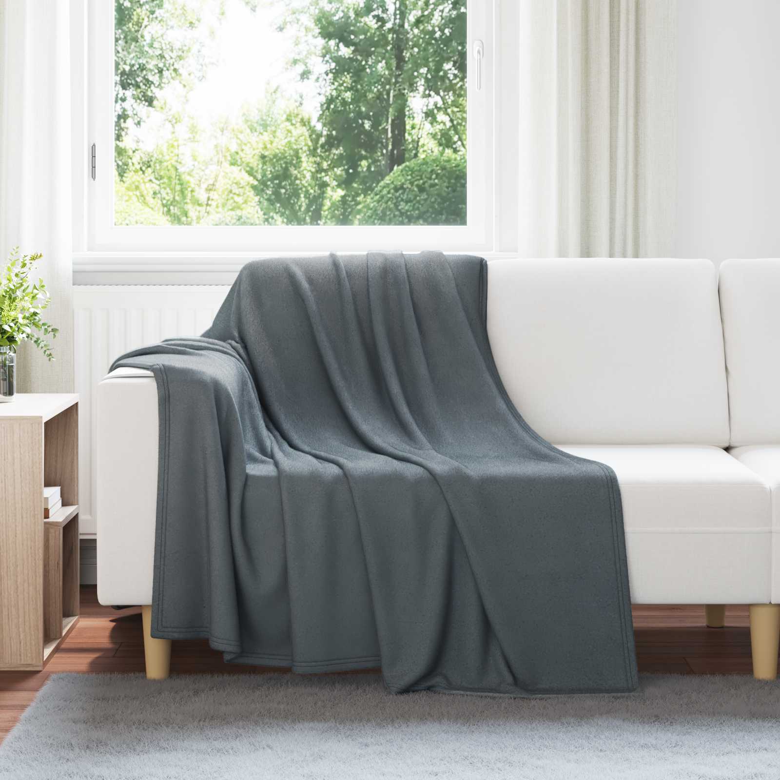 vidaXL Gooi Deken Beige 170 x 130 cm Fleece