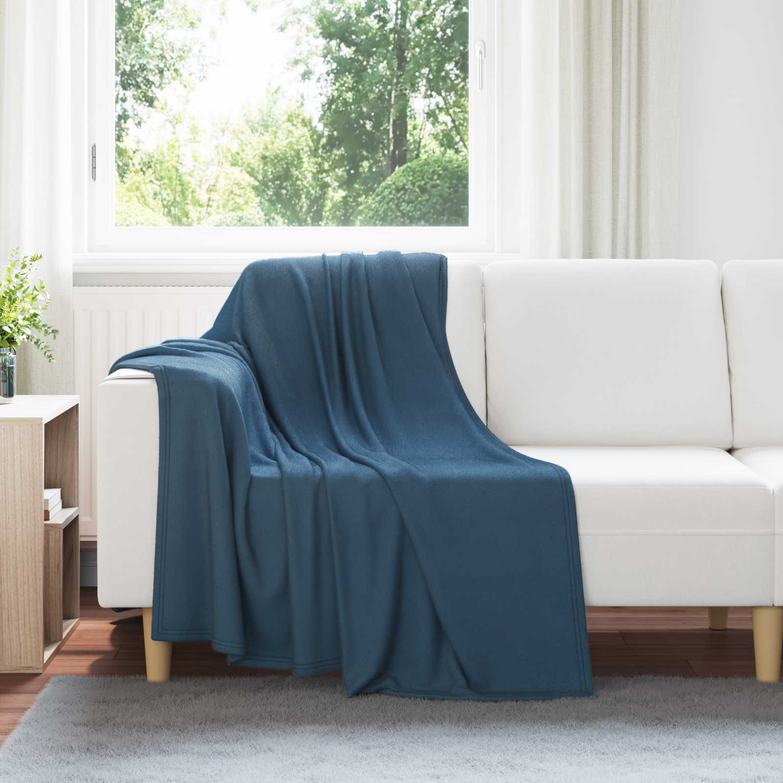 vidaXL Gooi Deken Beige 170 x 130 cm Fleece
