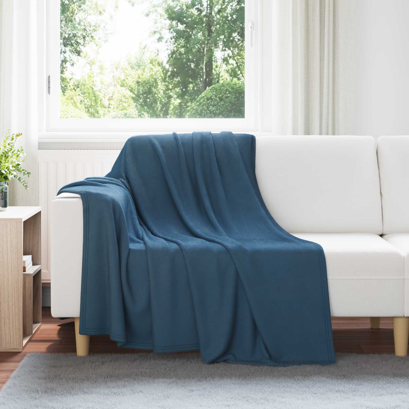 vidaXL Gooi Deken Beige 170 x 130 cm Fleece