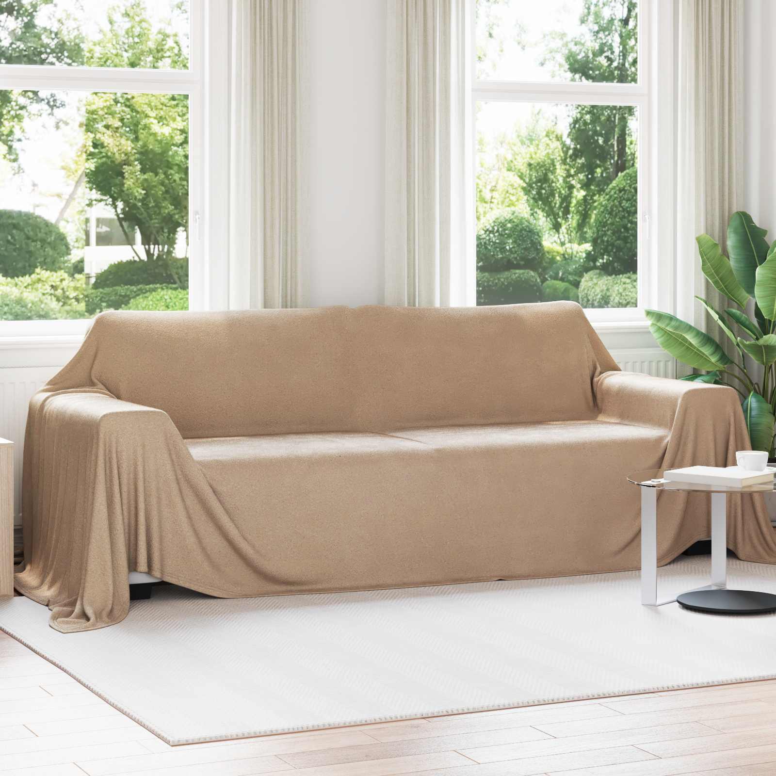 vidaXL Gooi Deken Crème 210 x 140 cm Fleece