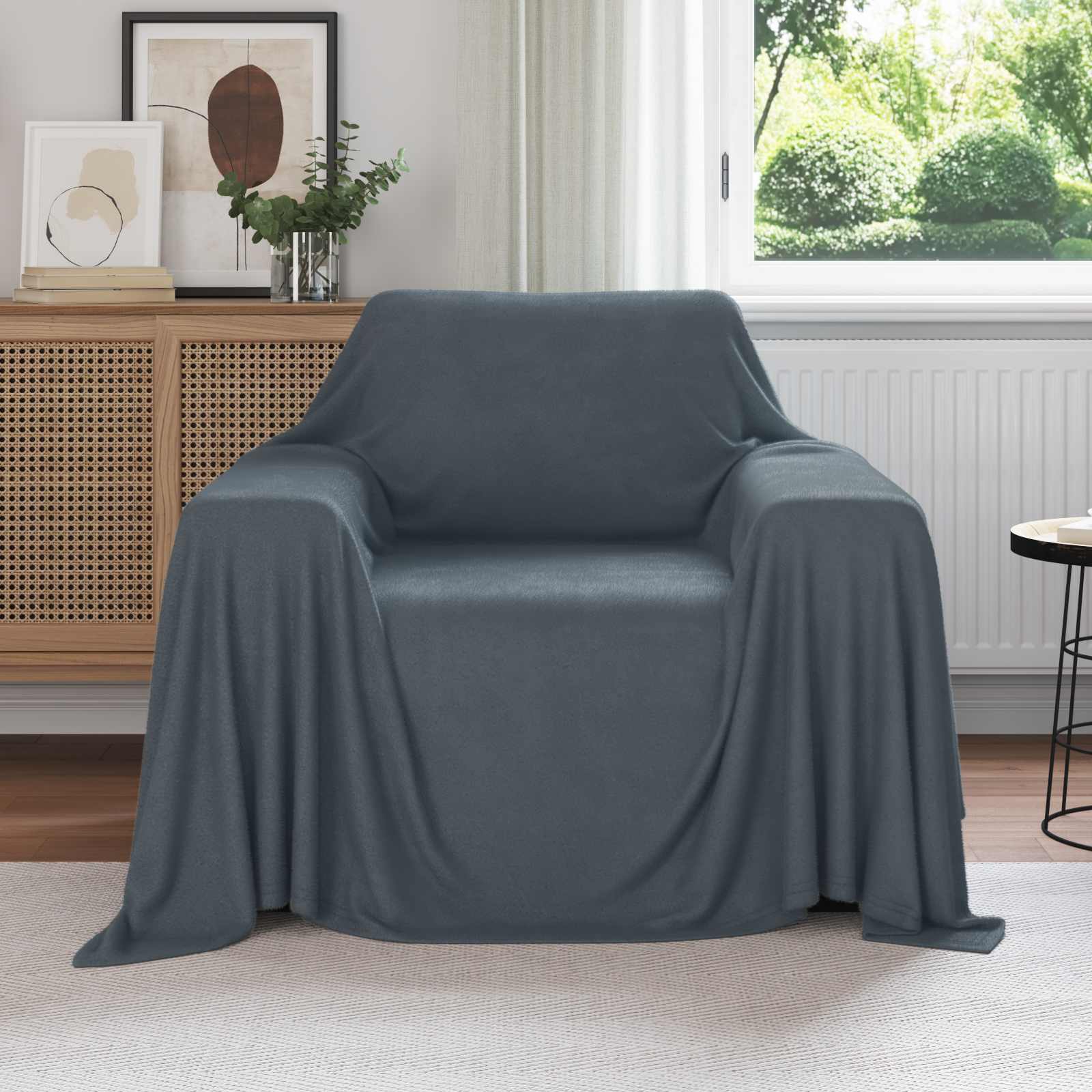 vidaXL Gooi Deken Crème 210 x 140 cm Fleece