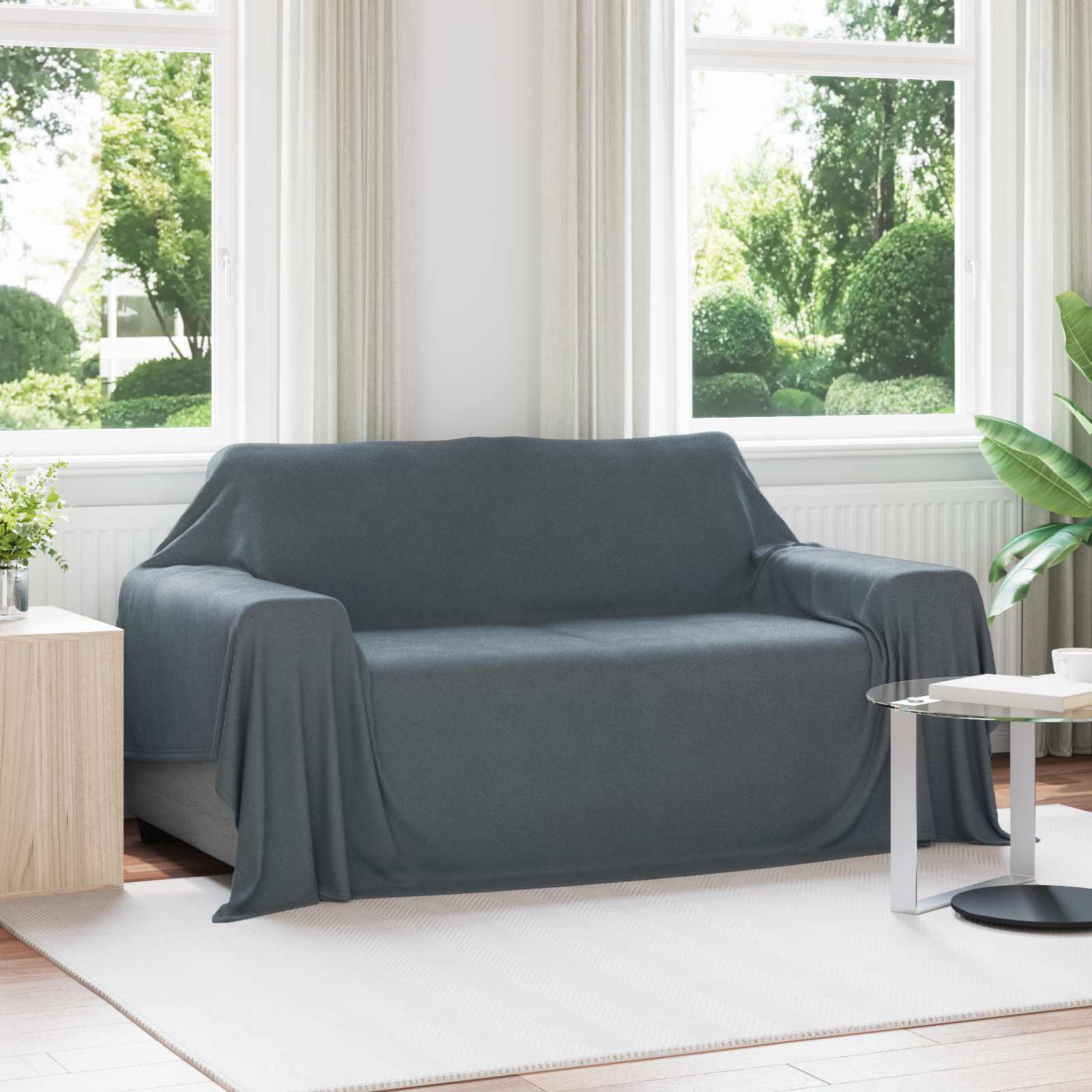vidaXL Gooi Deken Crème 210 x 140 cm Fleece