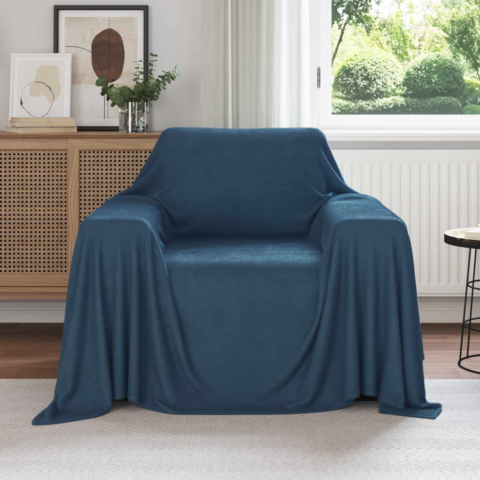 vidaXL Gooi Deken Crème 210 x 140 cm Fleece