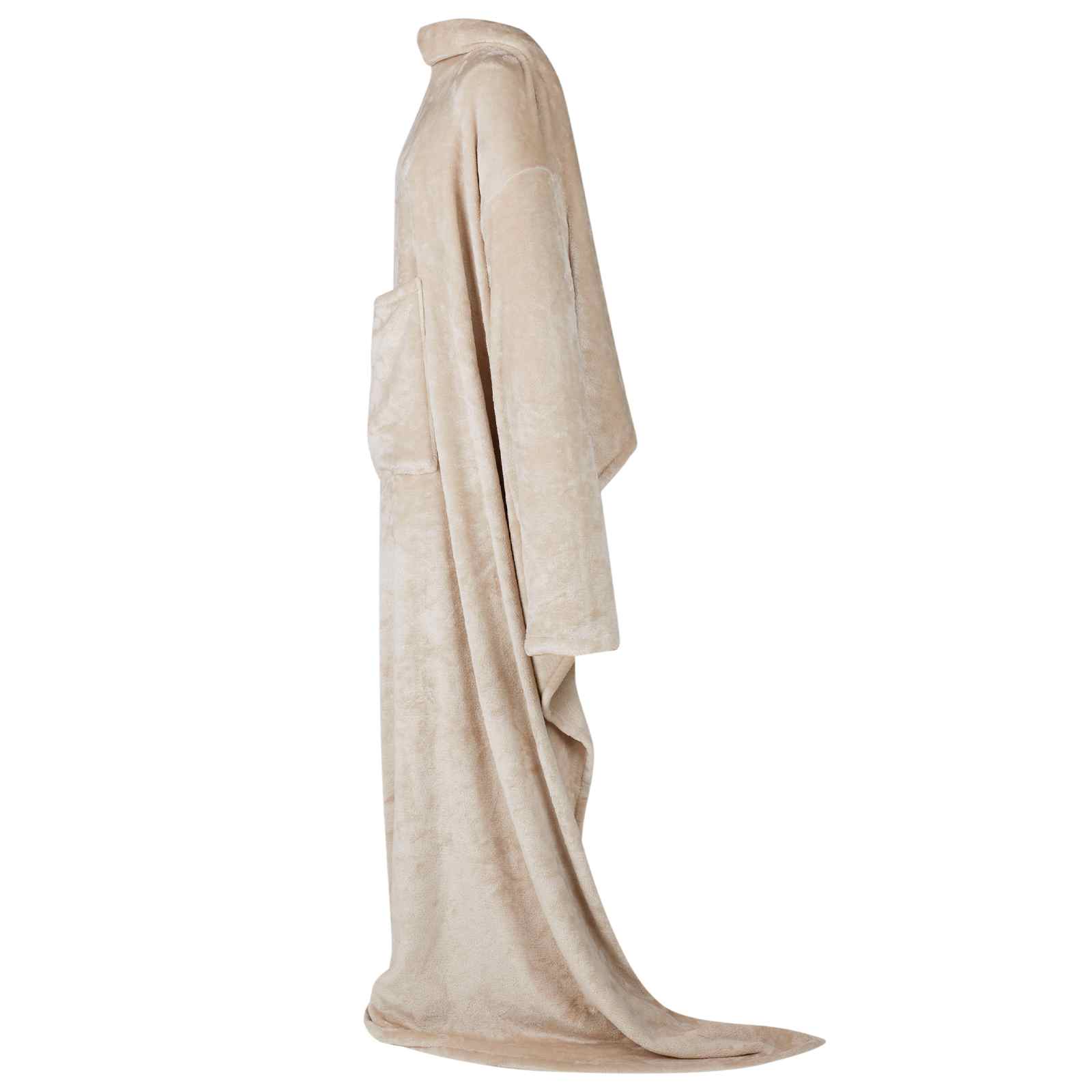 vidaXL Deken hoodie Beige Flanel