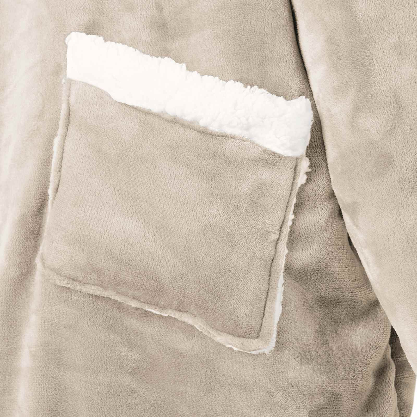 vidaXL Deken hoodie Beige l Fleece en Flanel
