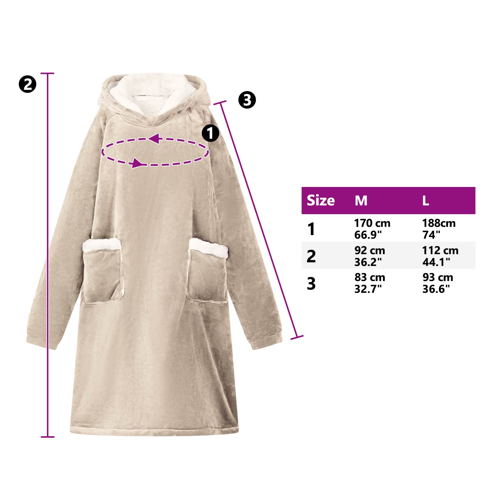 vidaXL Deken hoodie Beige l Fleece en Flanel