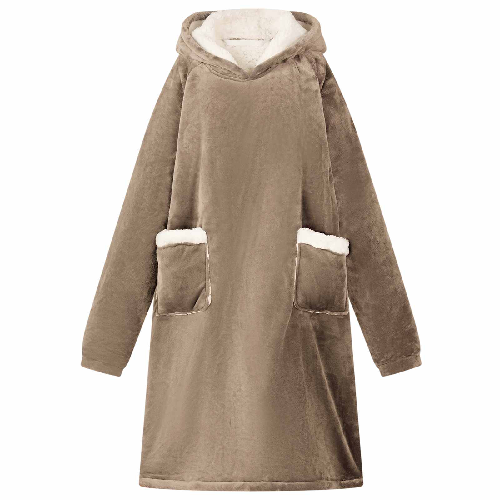 vidaXL Deken hoodie Beige l Fleece en Flanel