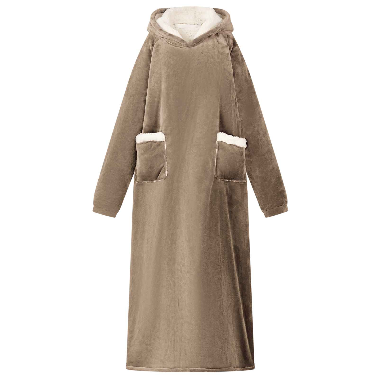 vidaXL Deken hoodie Beige l Fleece en Flanel