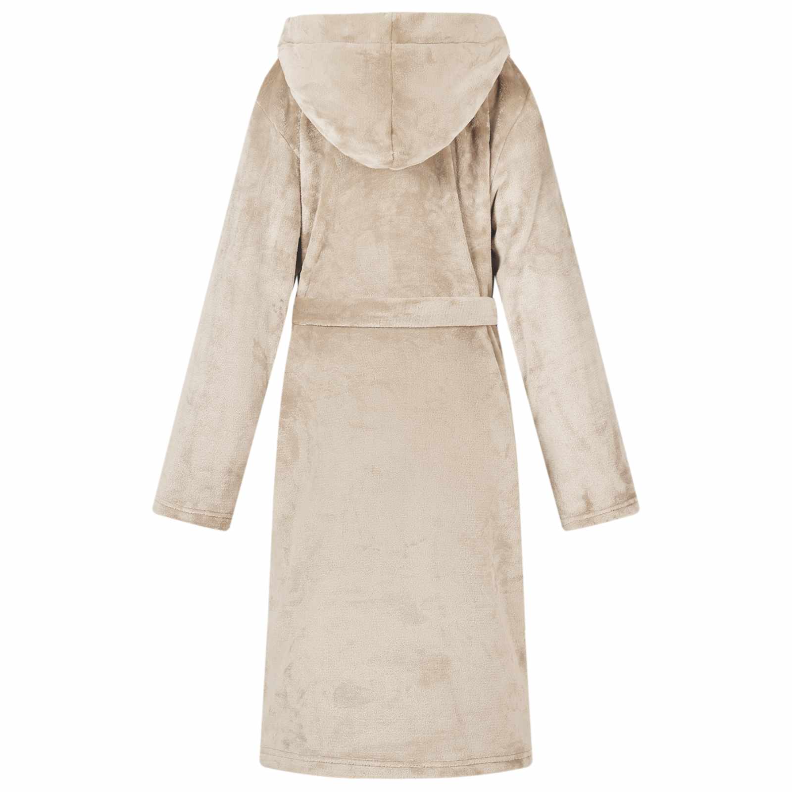 vidaXL Badjas Hoodie Beige s Flanel