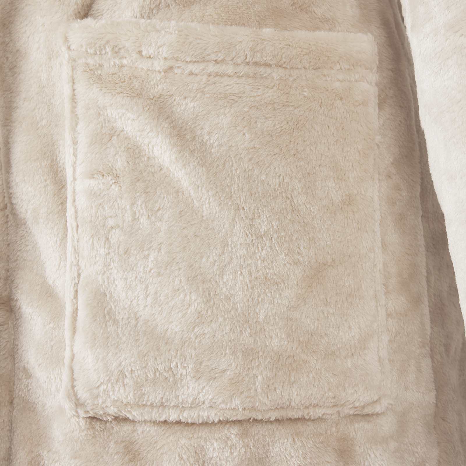 vidaXL Badjas Hoodie Beige s Flanel