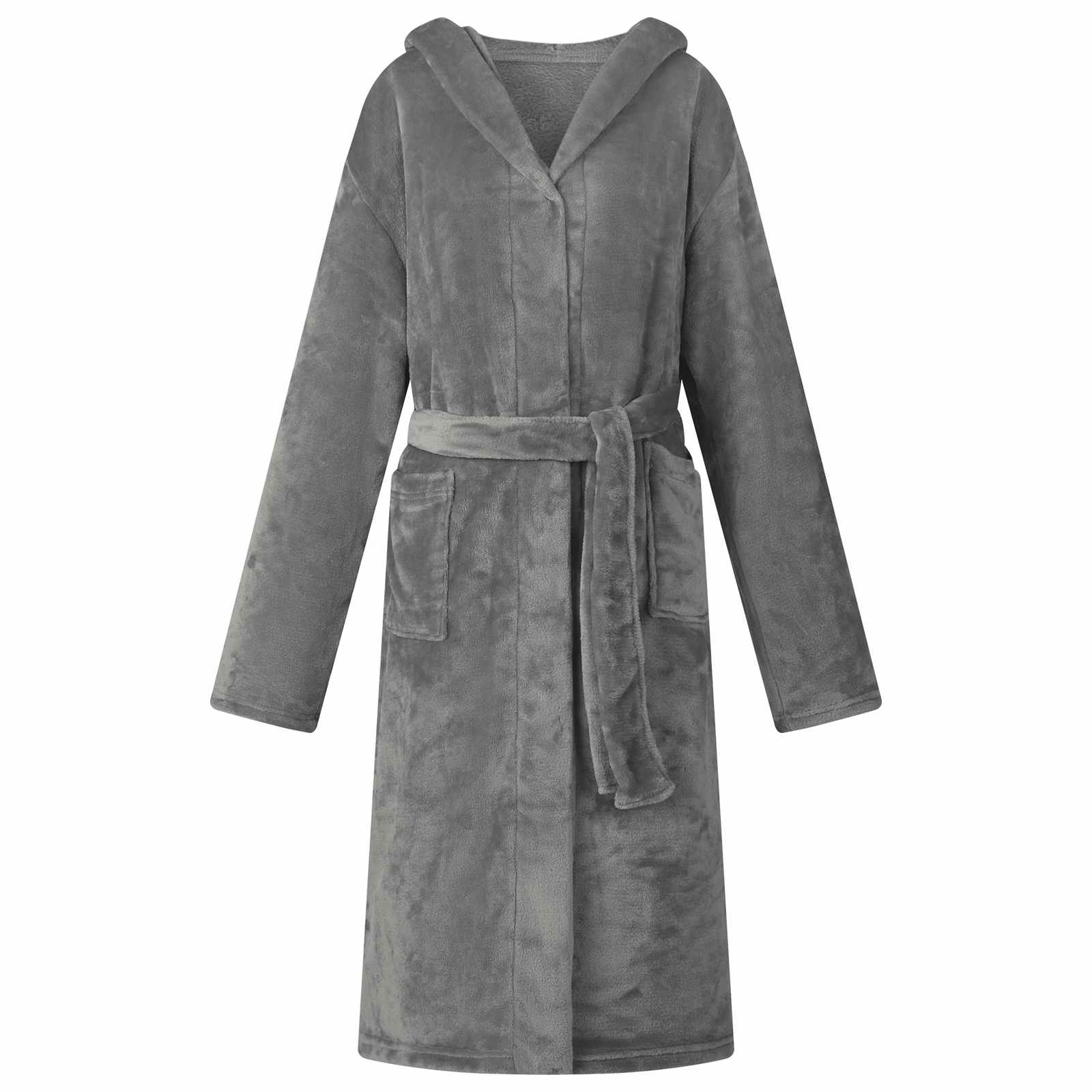 vidaXL Badjas Hoodie Beige s Flanel
