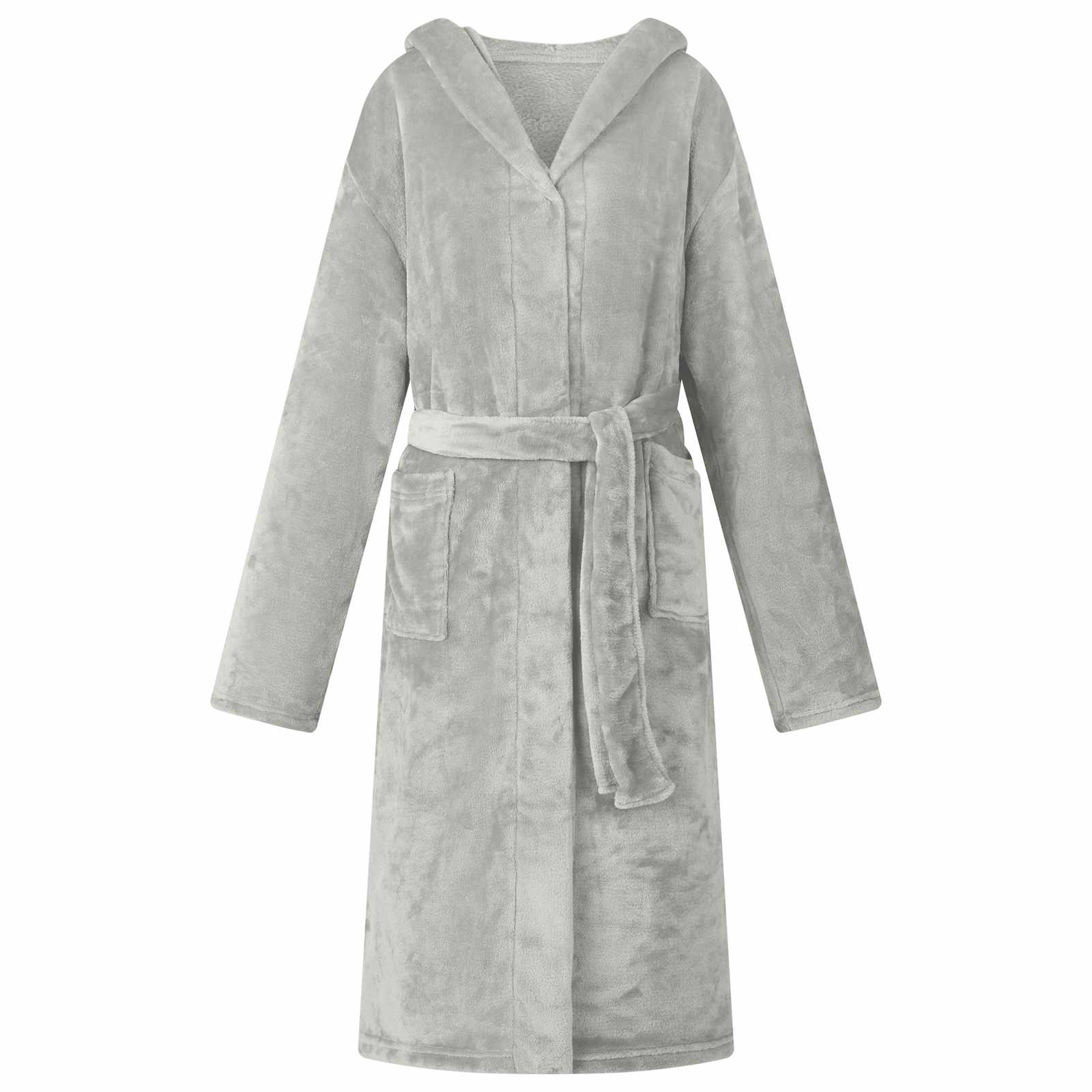 vidaXL Badjas Hoodie Beige s Flanel