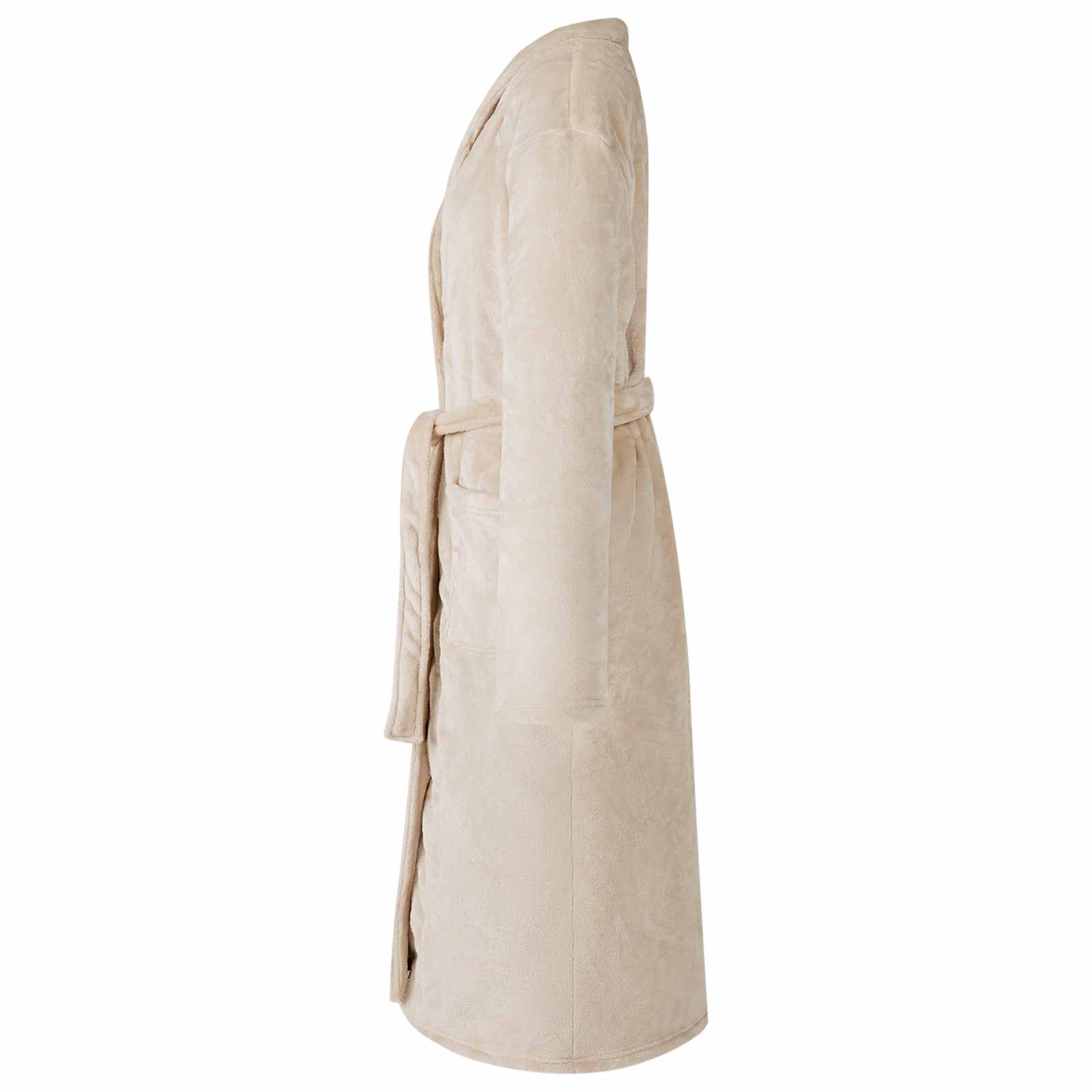 vidaXL Badjas zonder Kap Beige s Flanel