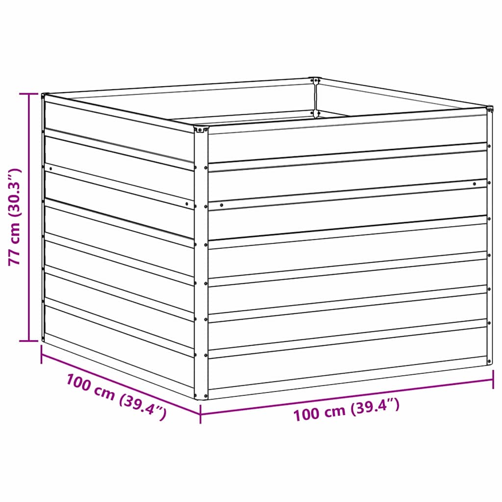 vidaXL Verhoogde plantenbak Licht Bruin 100 x 100 x 77 cm