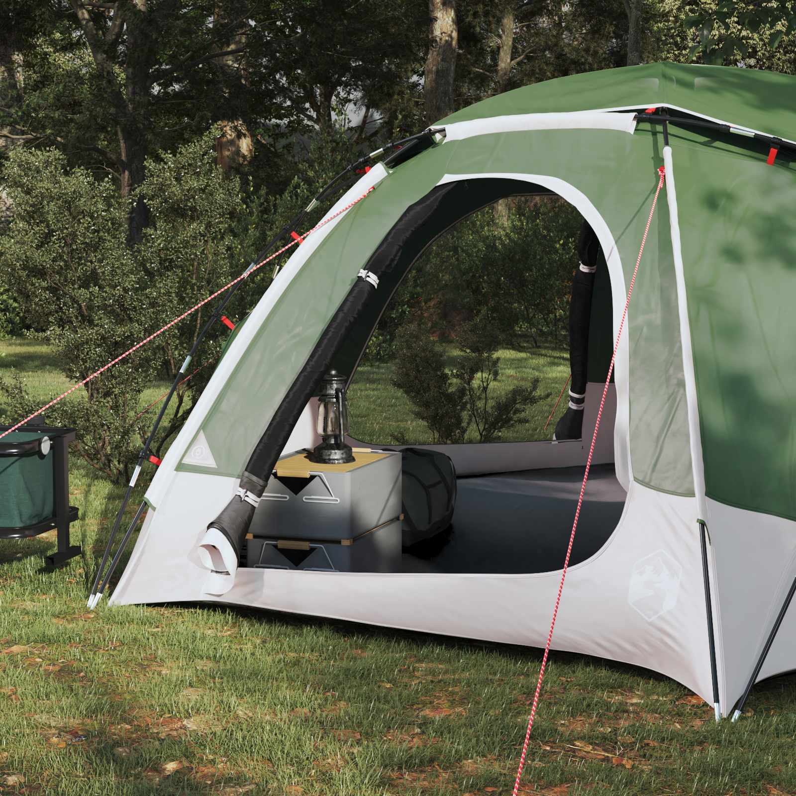 vidaXL Koepeltent met Verwijderbare Regenkap Groen 4-persoons