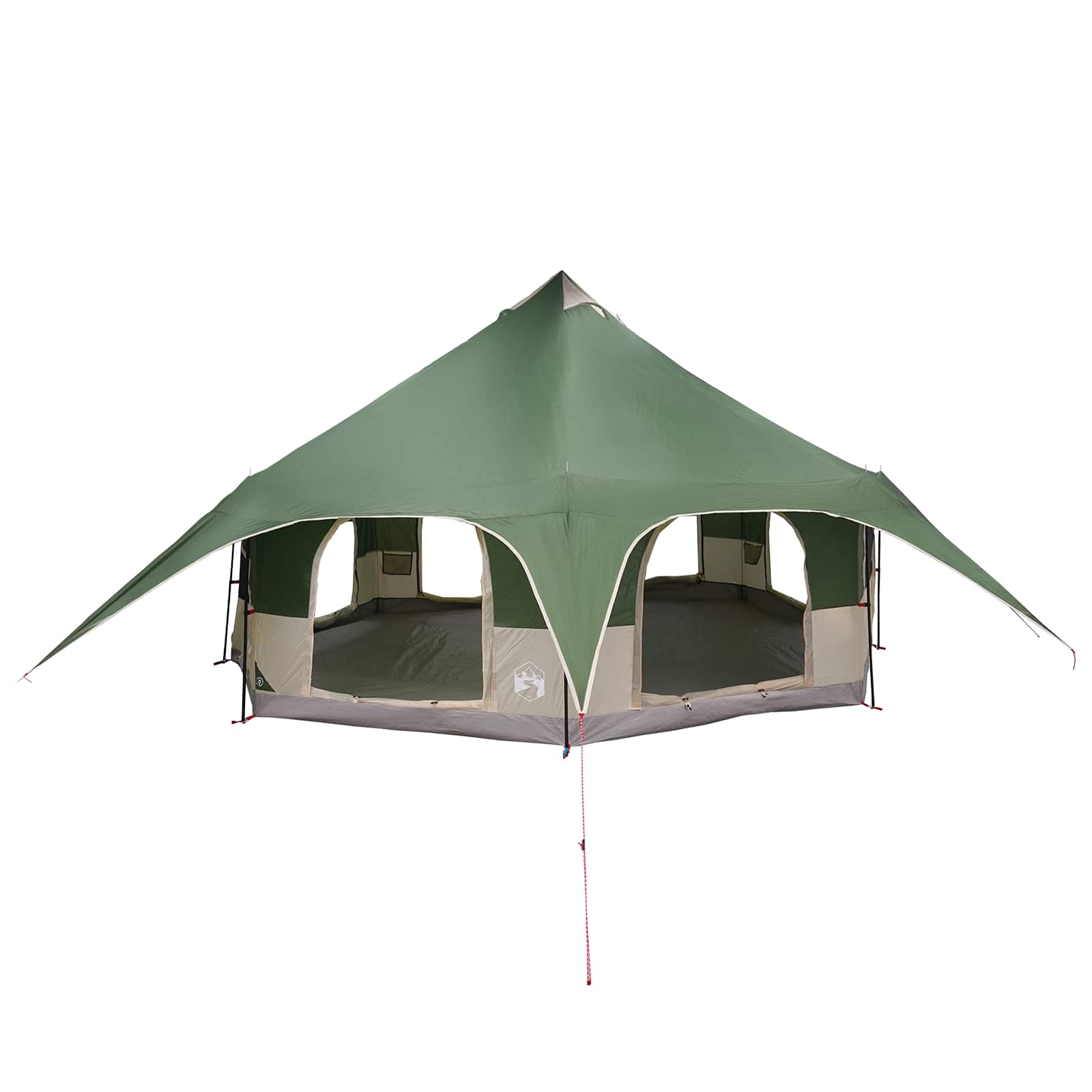 vidaXL Gezinstent Groen 10-persoons 185T Polyester met PU Coating