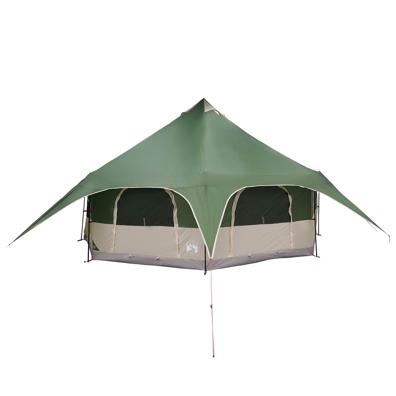vidaXL Gezinstent Groen 10-persoons 185T Polyester met PU Coating