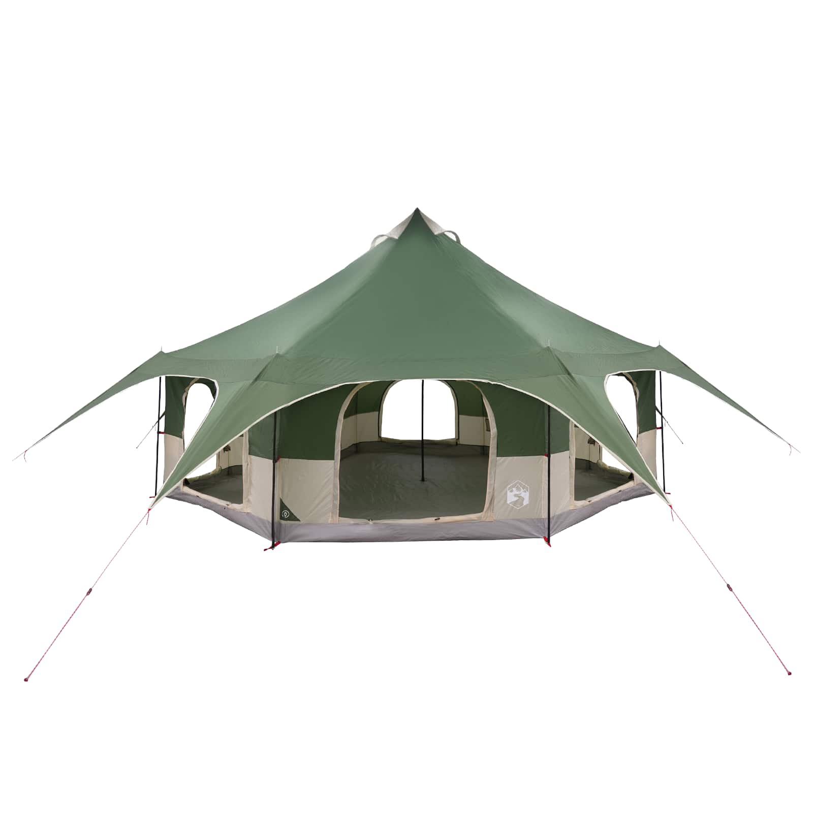 vidaXL Gezinstent Groen 10-persoons 185T Polyester met PU Coating