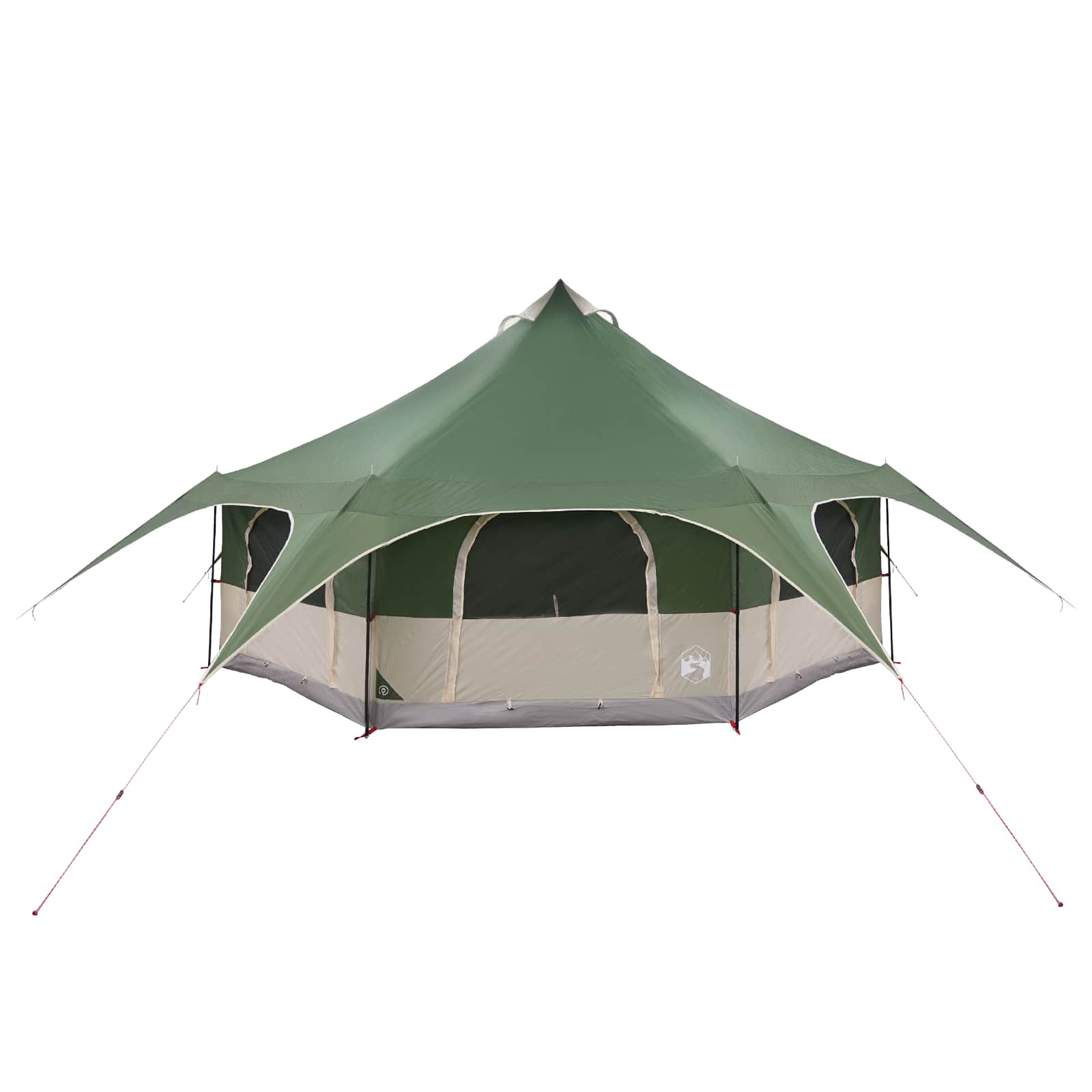 vidaXL Gezinstent Groen 10-persoons 185T Polyester met PU Coating