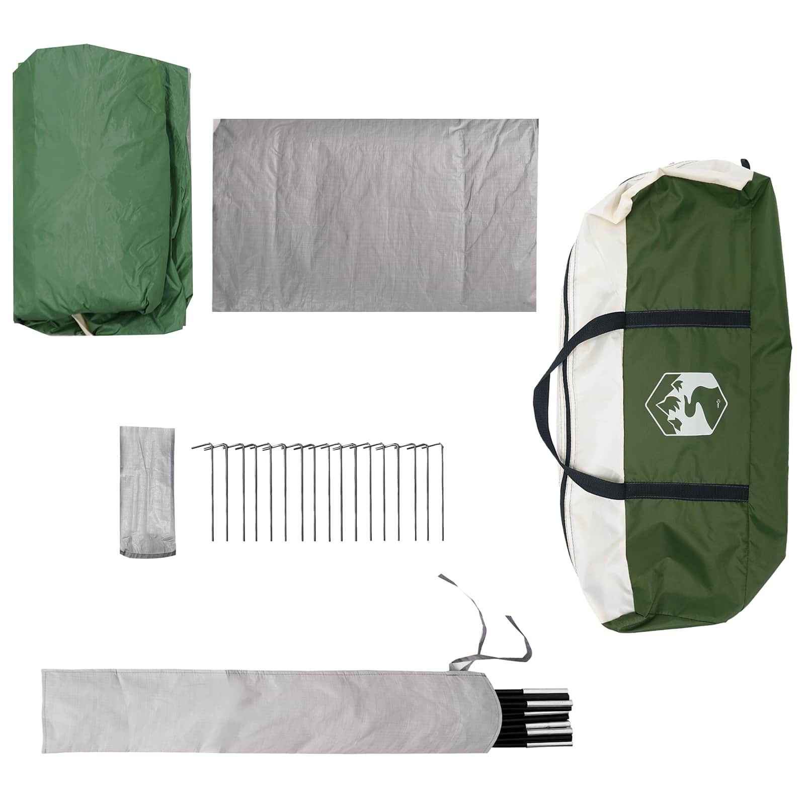 vidaXL Tunneltent Groen 361 x 235 x 147 cm