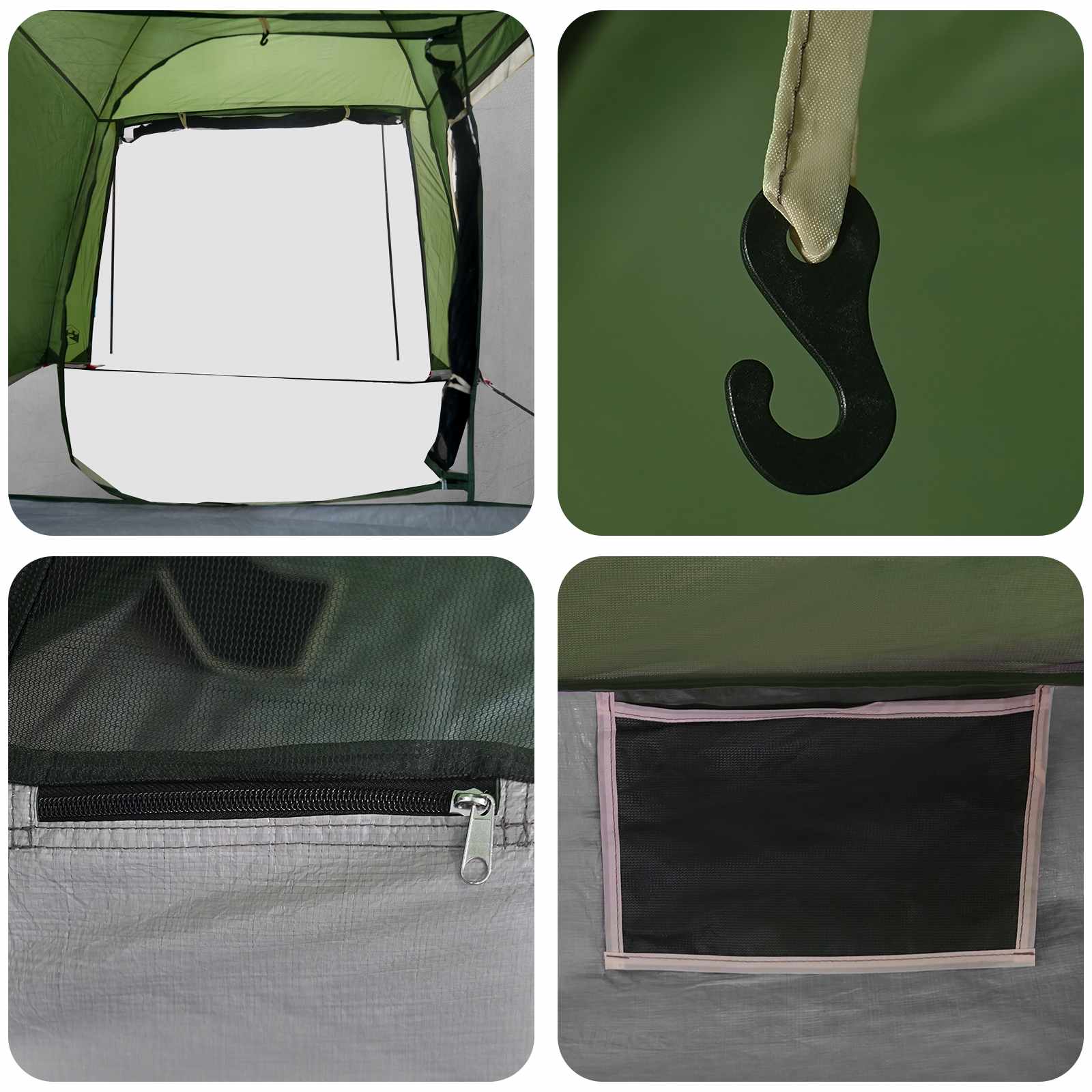 vidaXL Tunneltent Groen 361 x 235 x 147 cm