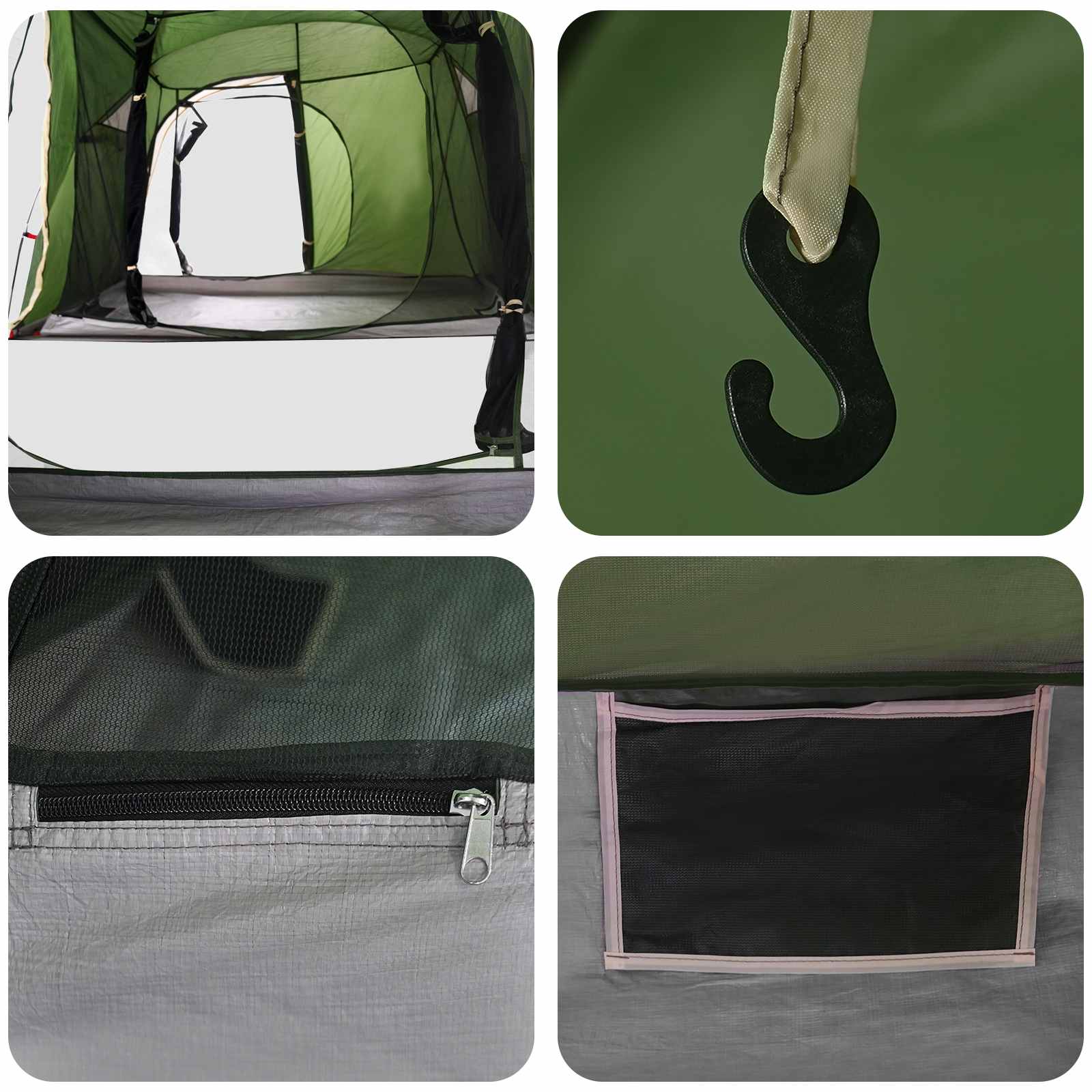 vidaXL Tunneltent Groen 520 x 260 x 175 cm