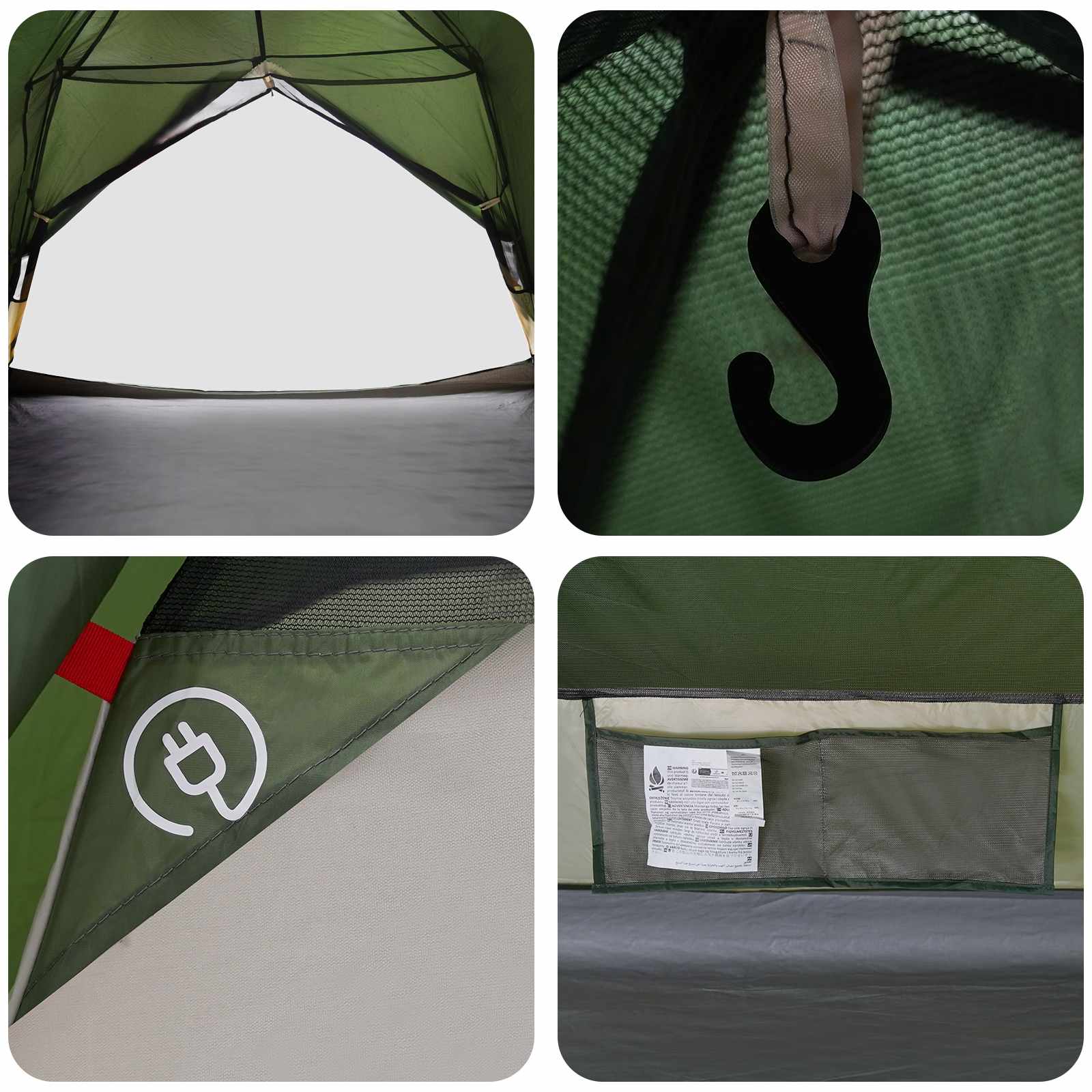 vidaXL Backpacking Tent Groen 2-persoons 185T Polyester met PU Coating