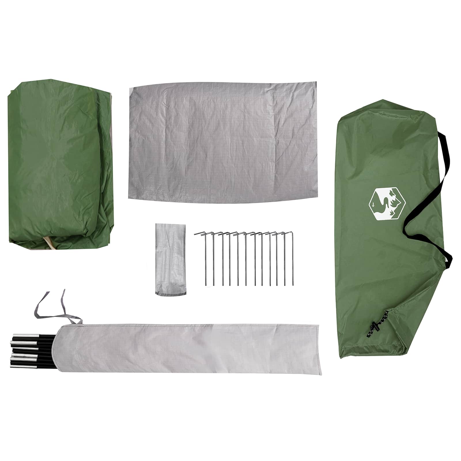 vidaXL Backpacking Tent Groen 222 x 85 x 125 cm