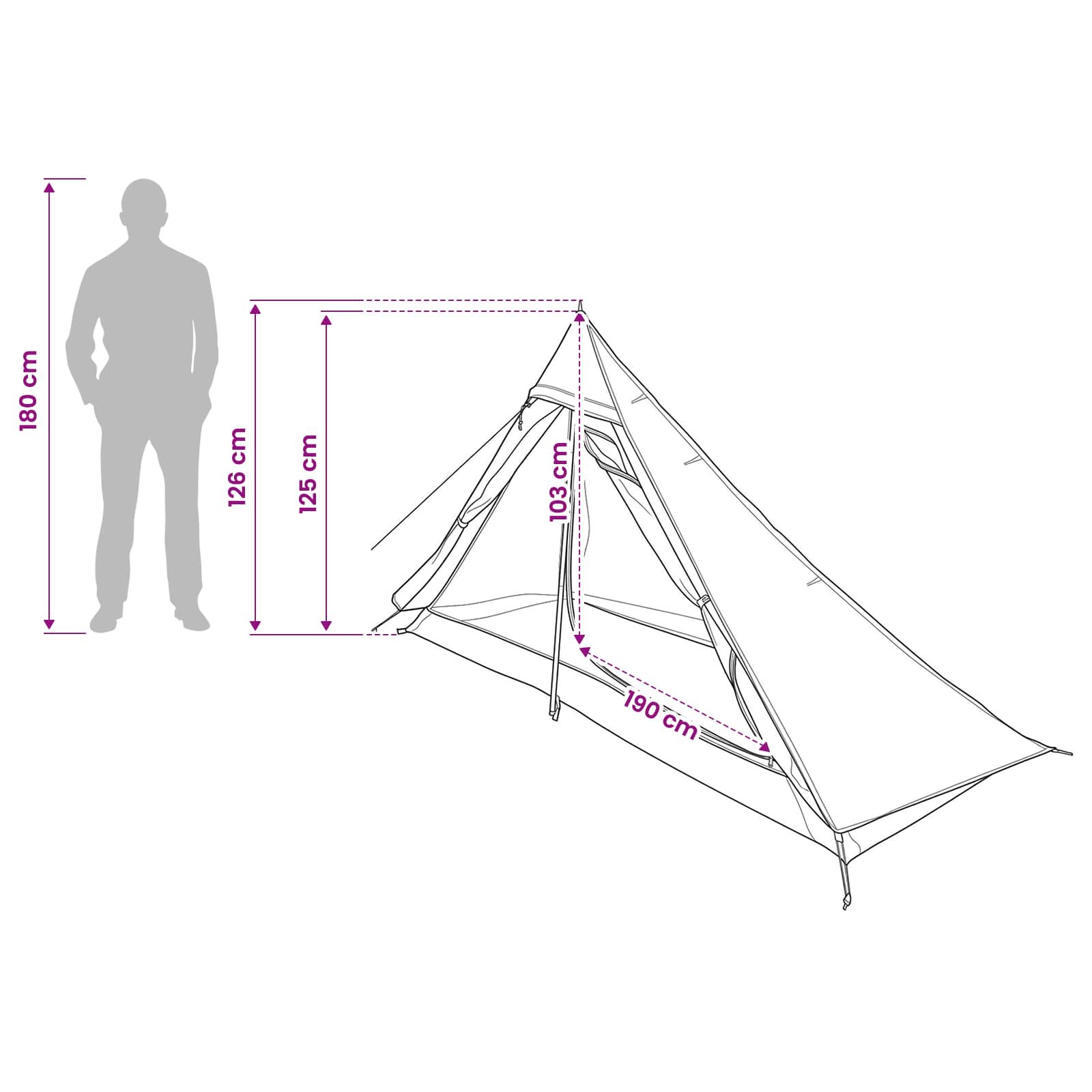 vidaXL Backpacking Tent Groen 222 x 85 x 125 cm