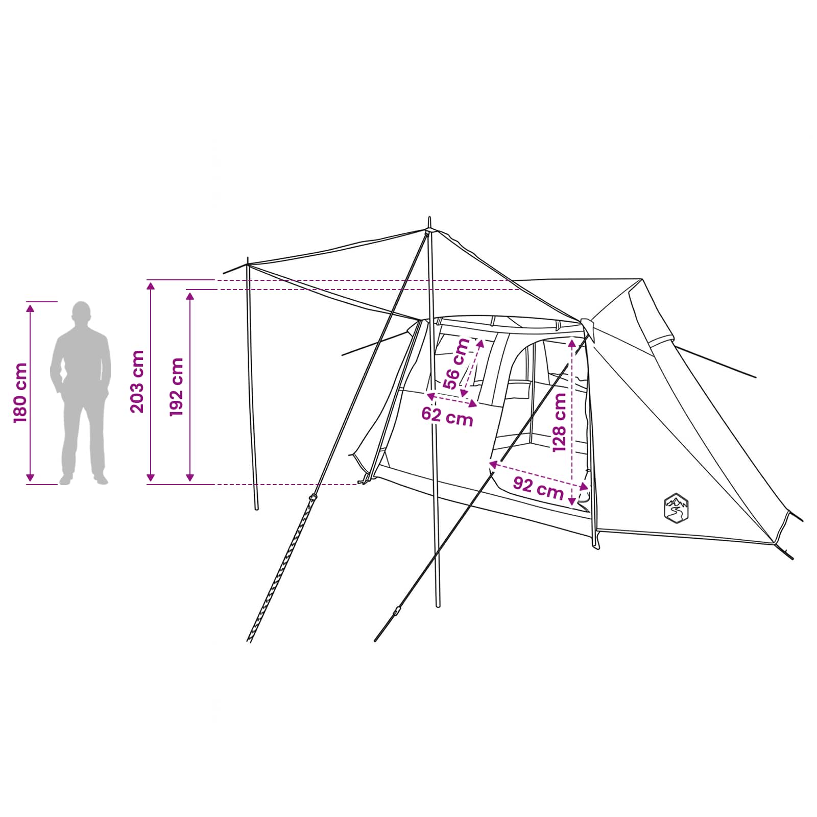 vidaXL Tunneltent Groen 475 x 220 x 192 cm