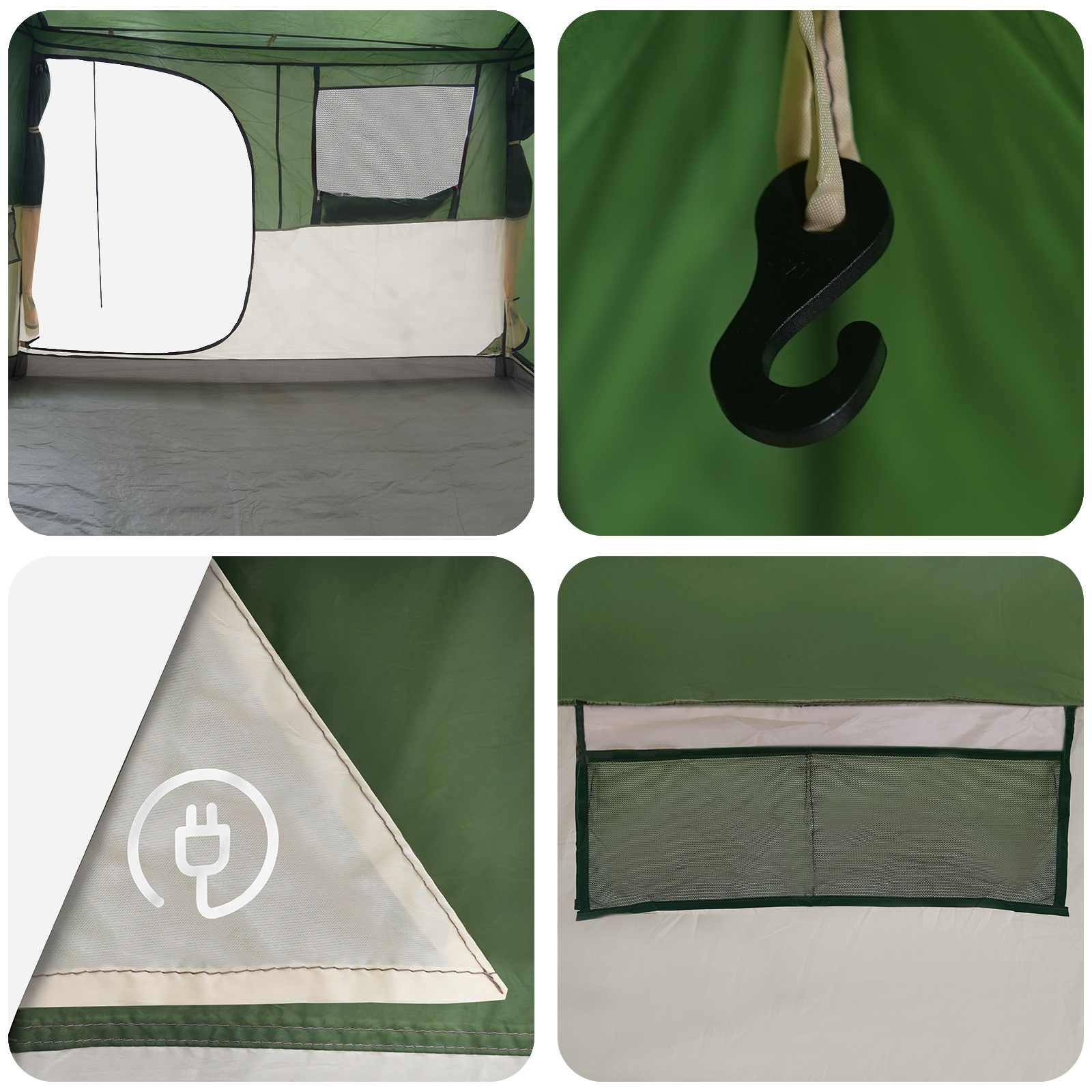 vidaXL Tunneltent Groen 475 x 220 x 192 cm