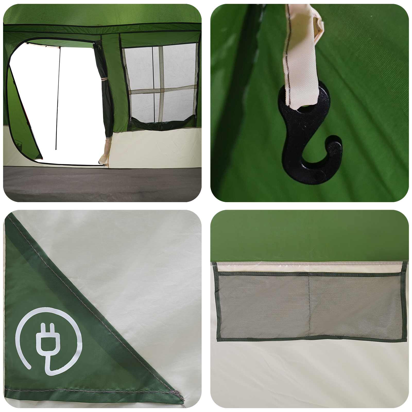 vidaXL Tunneltent Groen 275 x 240 x 200 cm