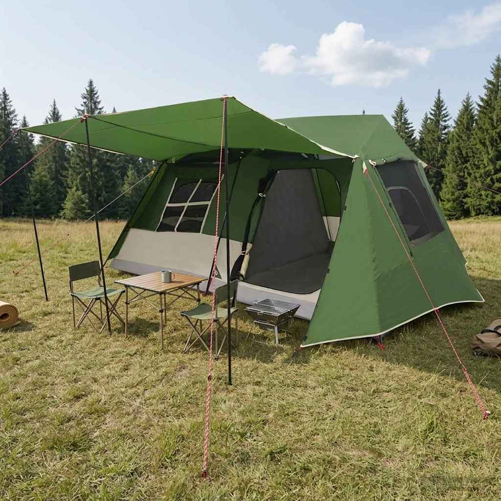 vidaXL Tunneltent Groen 400 x 278 x 182 cm